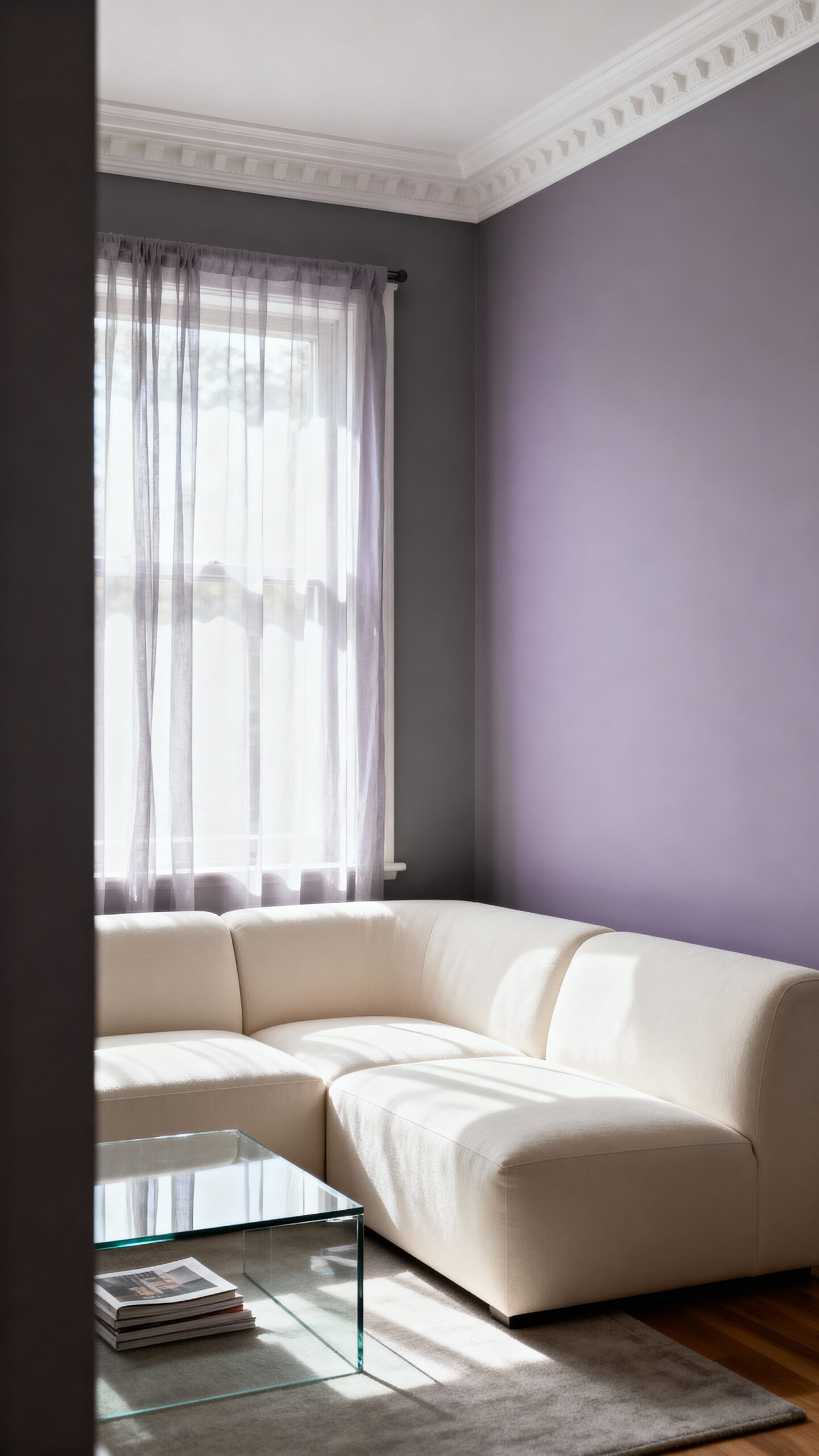 visually expanding lavender gray sophistication