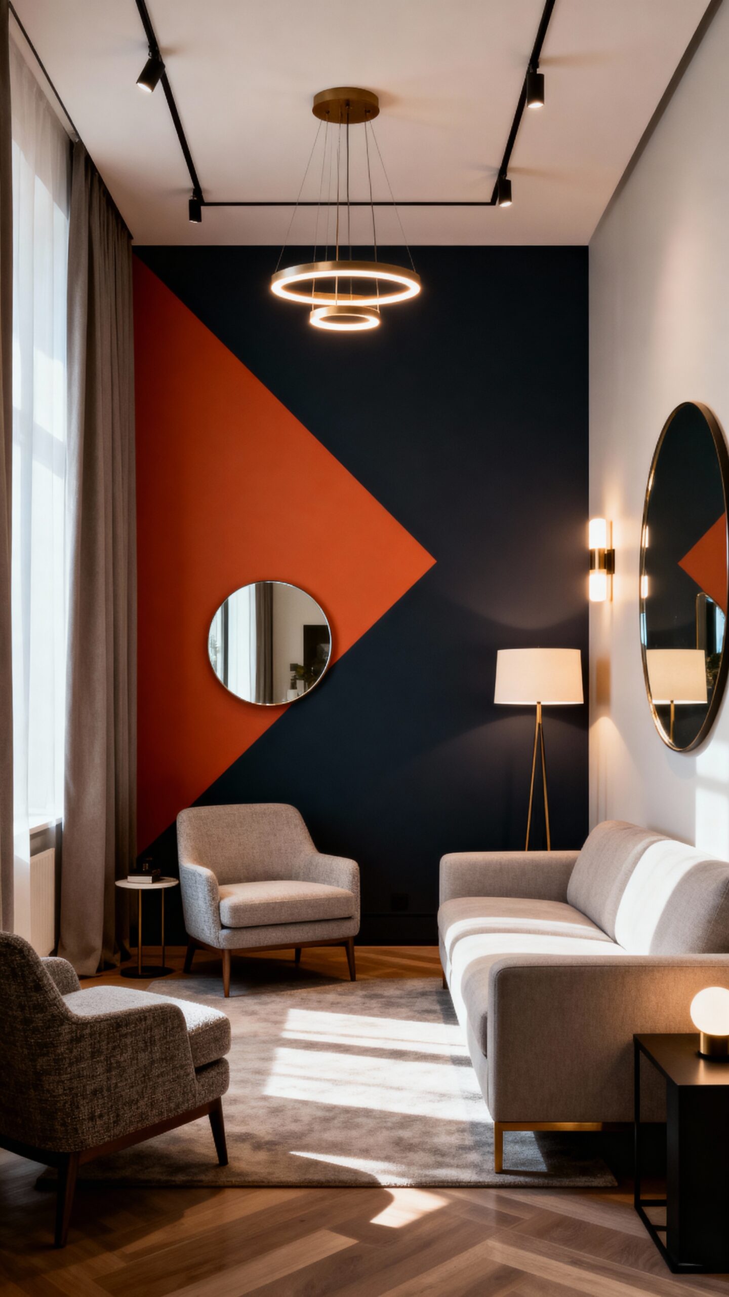 visually expansive accent wall decor