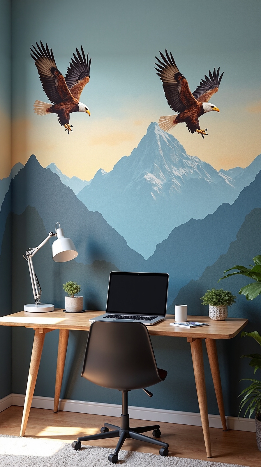 visually inspiring office wall murals