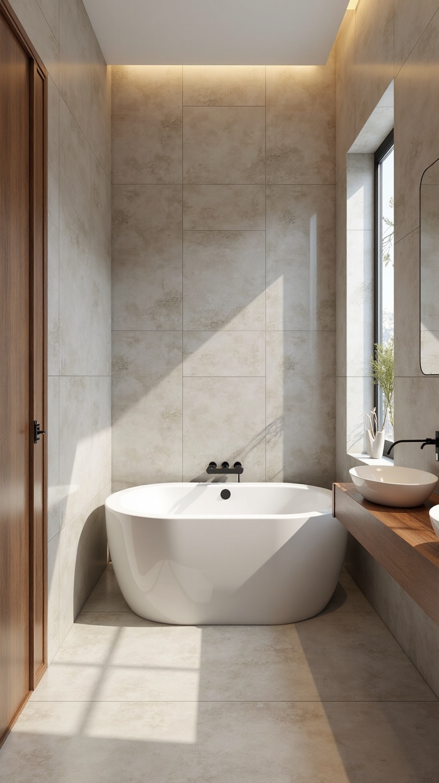 visually spacious elongating seamless tile designs