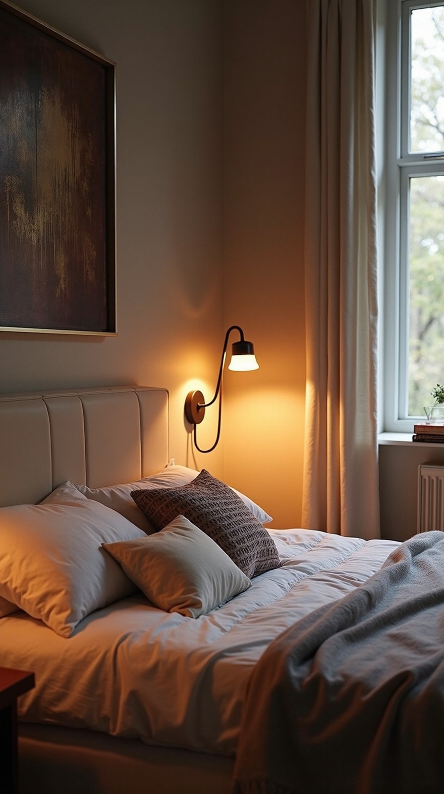 wall mounted lighting decongests bedroom