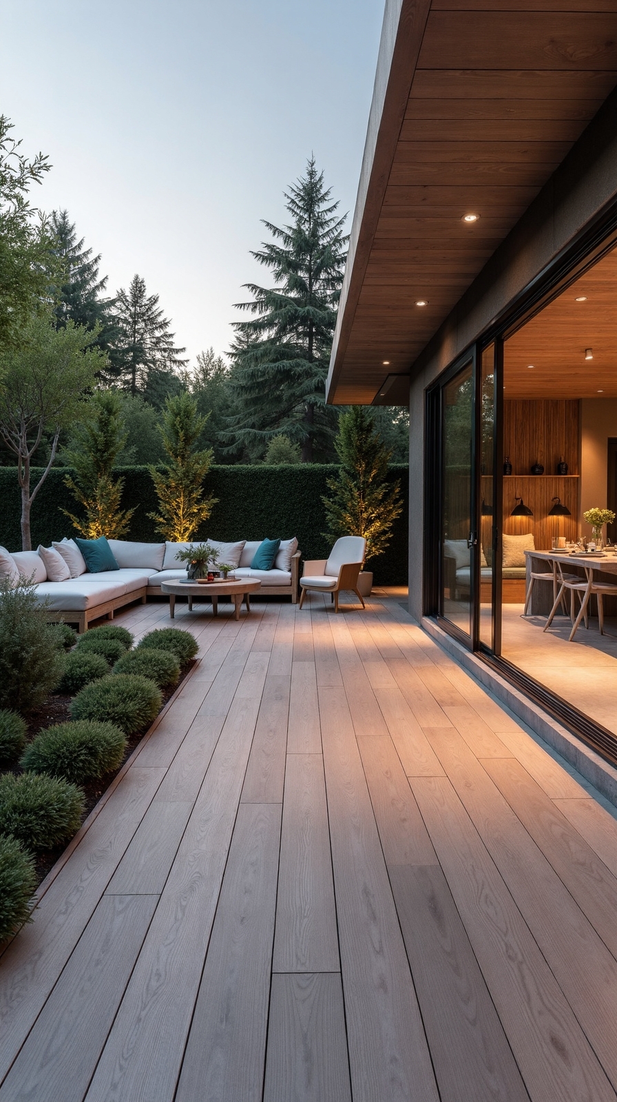 warm contemporary wood grain porcelain planks