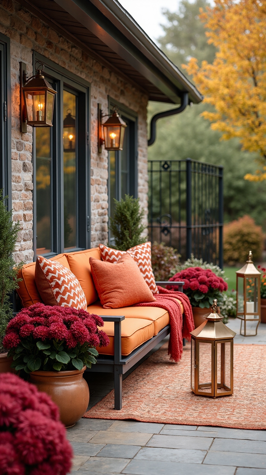 warm cozy autumnal patio retreat