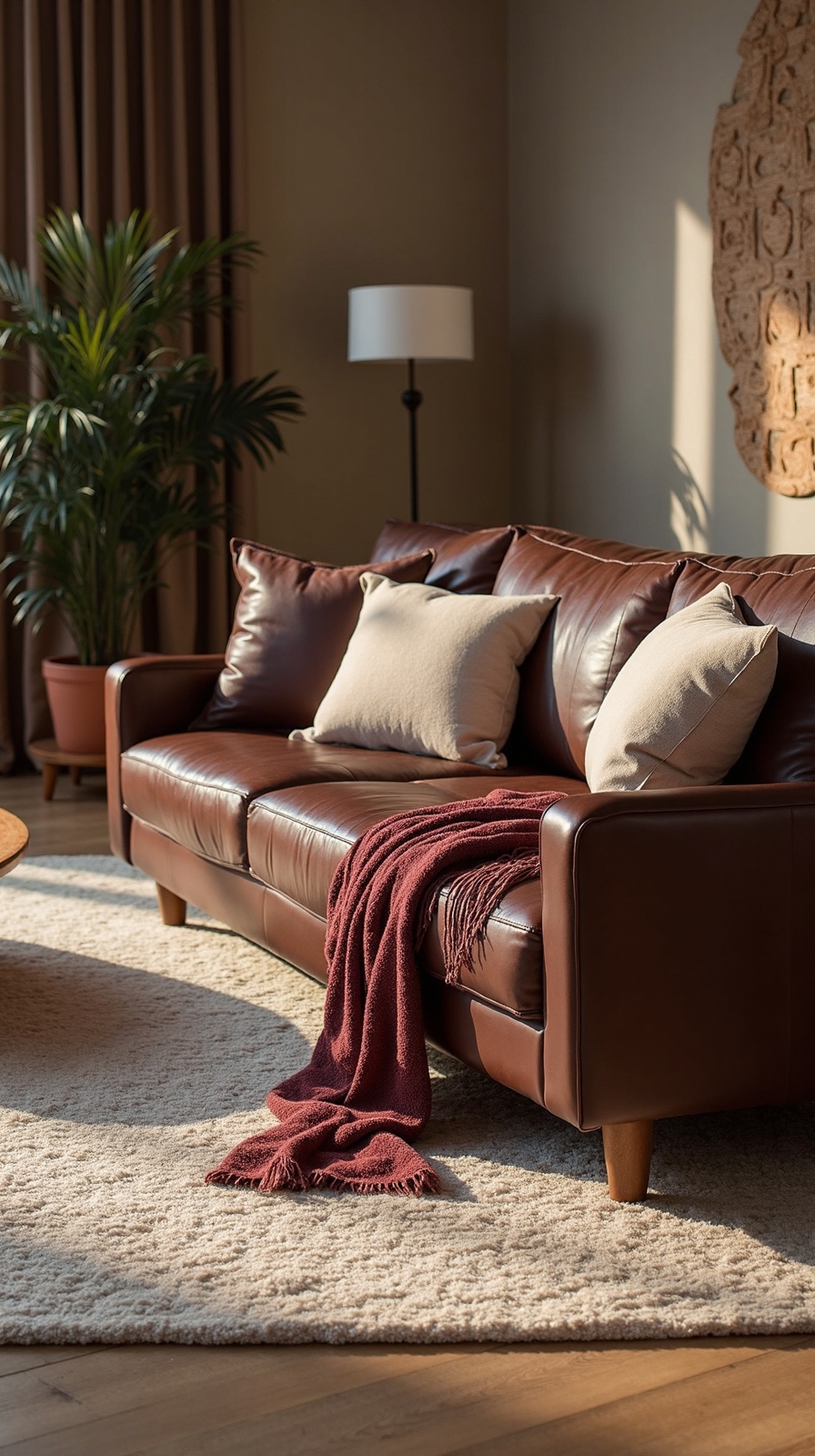 warm cozy textured balanced living space