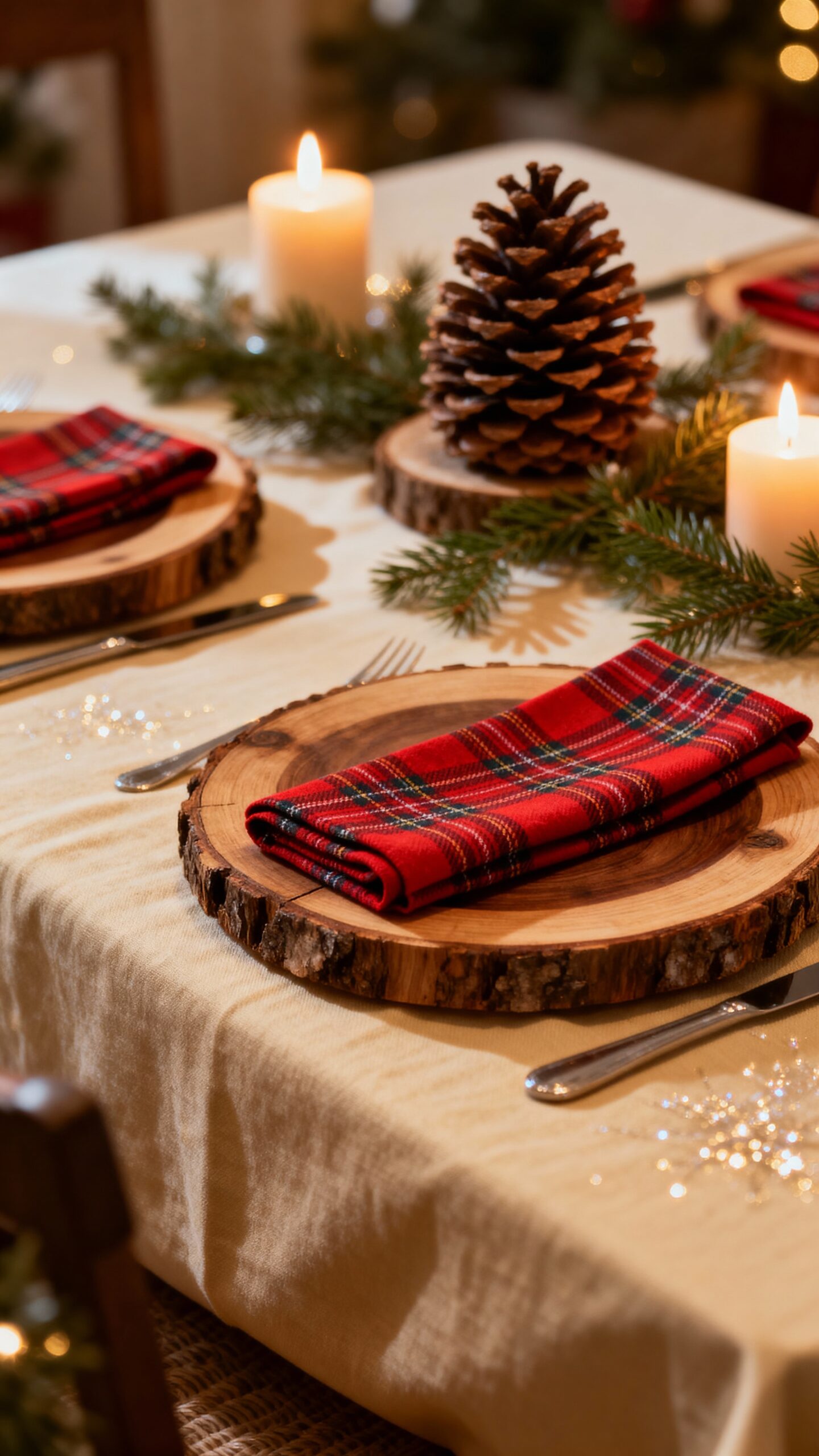warm cozy winter inspired table decor