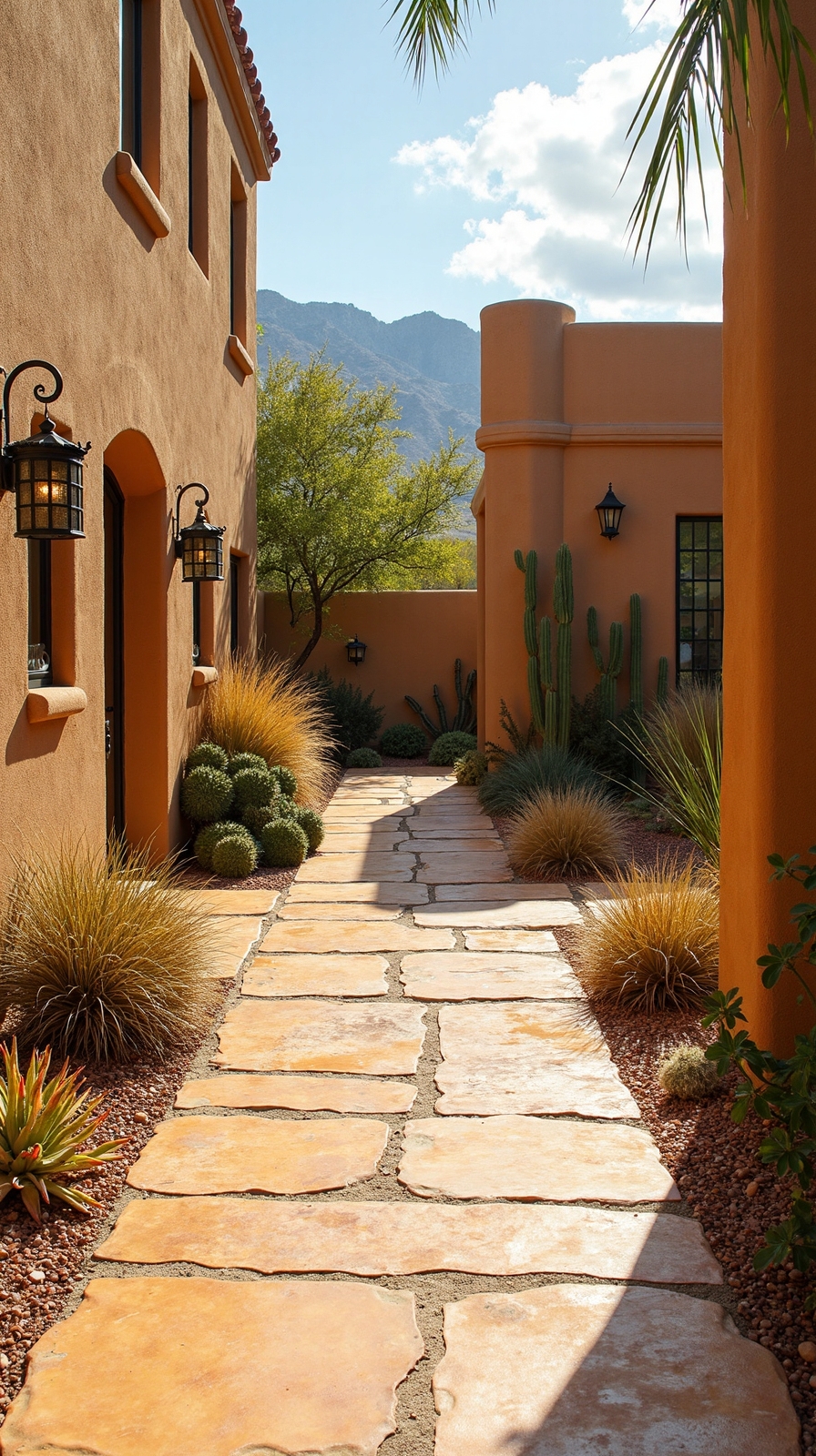 warm desert inspired durable stylish sandstone patio