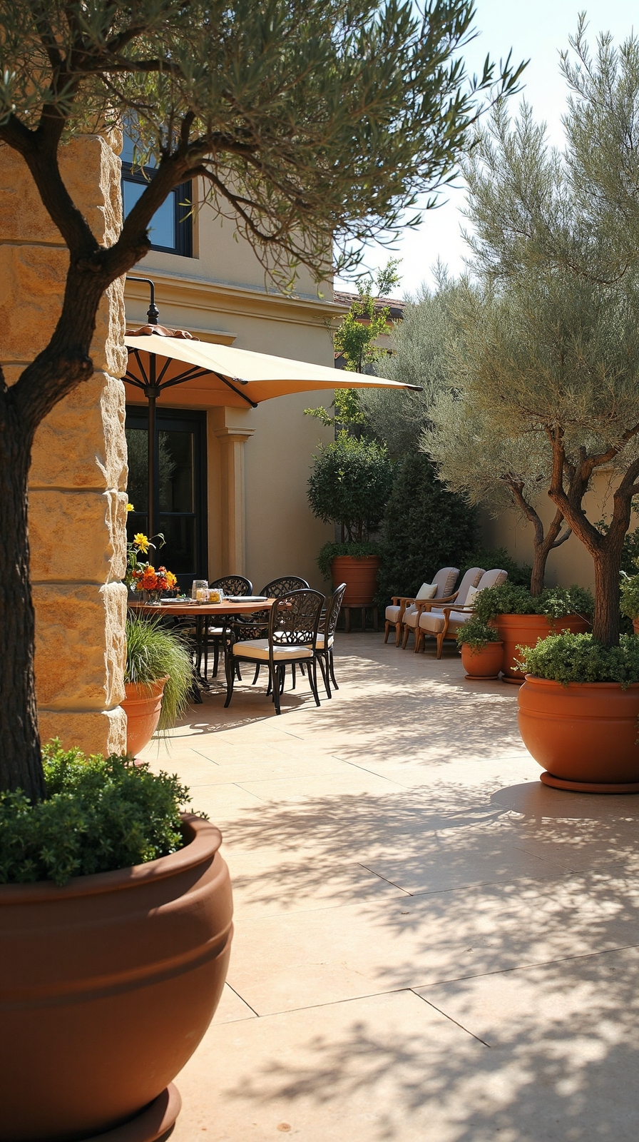warm inviting mediterranean outdoor sanctuary