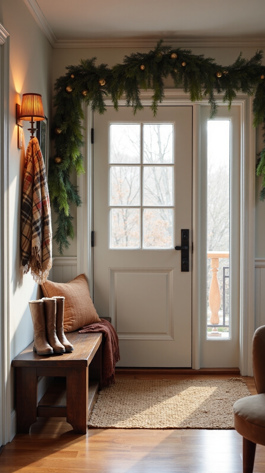 warm inviting seasonal apartment entryway
