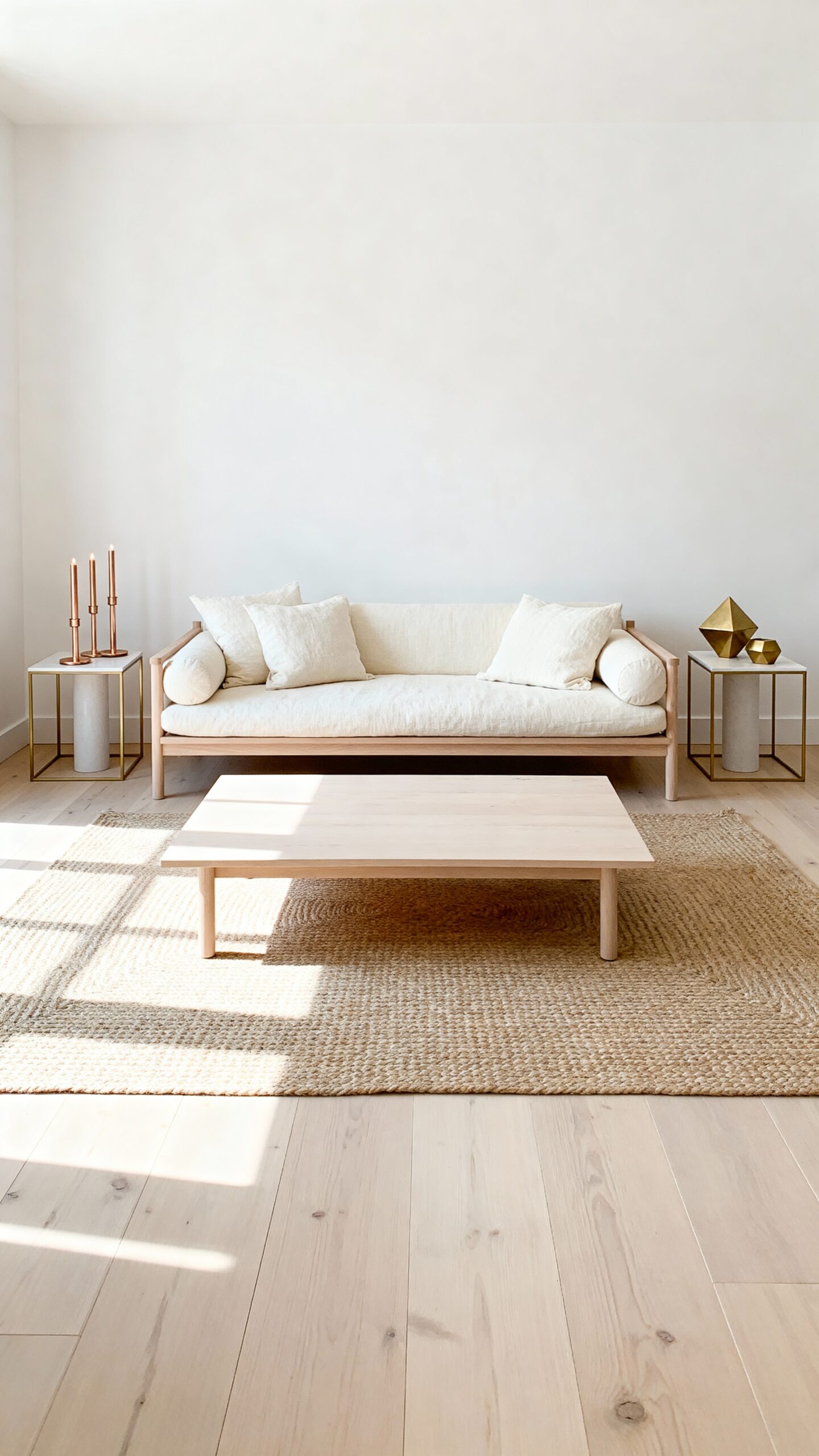 warm metallic accents accentuate nordic simplicity