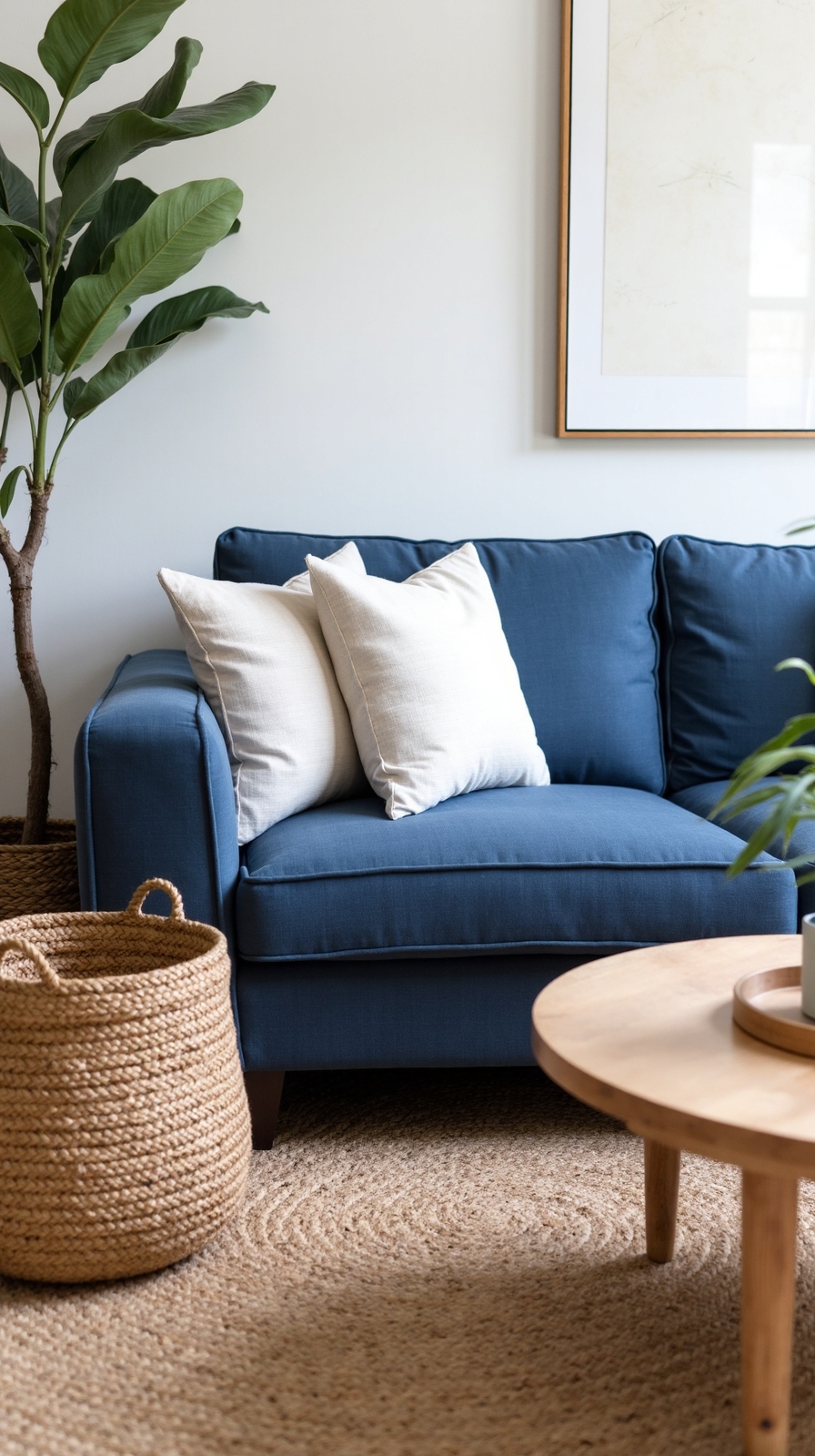 warm natural textured living space