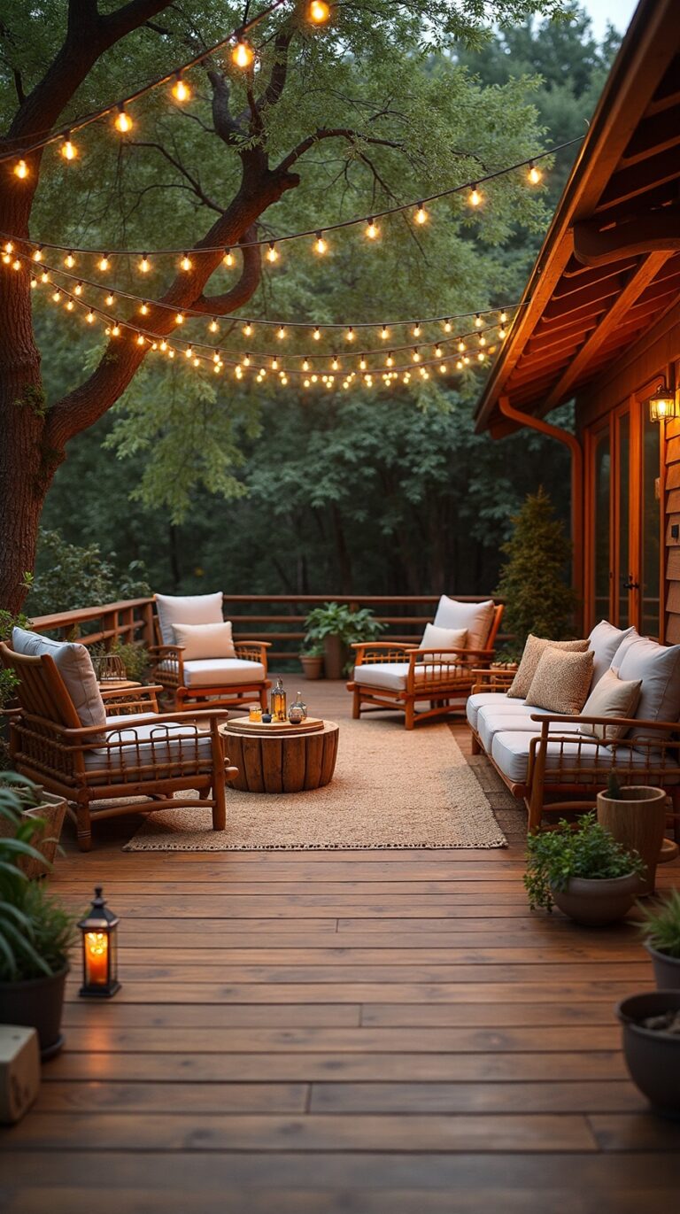 warm natural wood patio