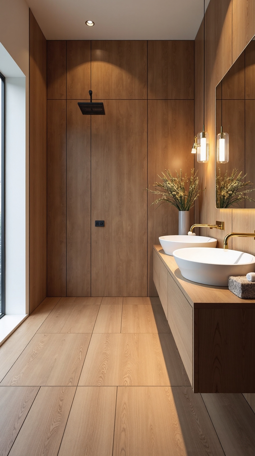 warm rustic scandinavian waterproof wood look tiles