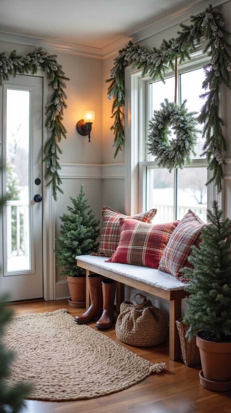 warm winter entryway decor ideas