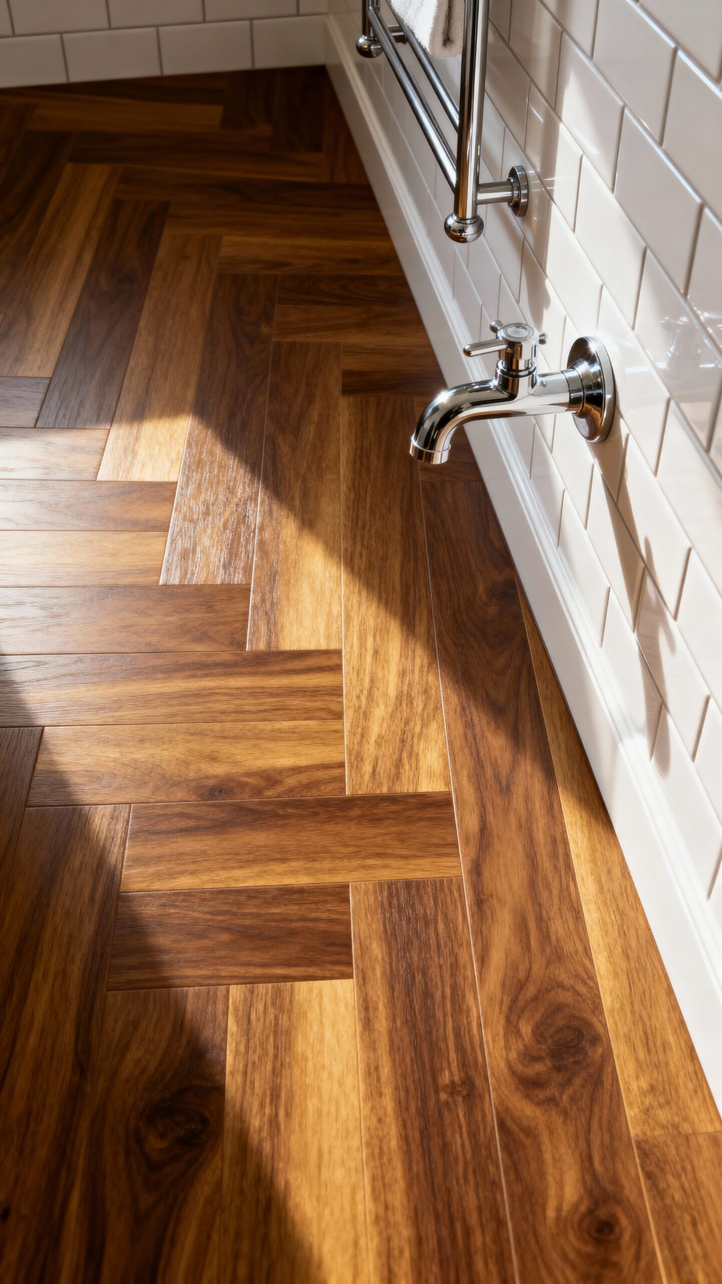 waterproof wood look laminate bathroom flooring