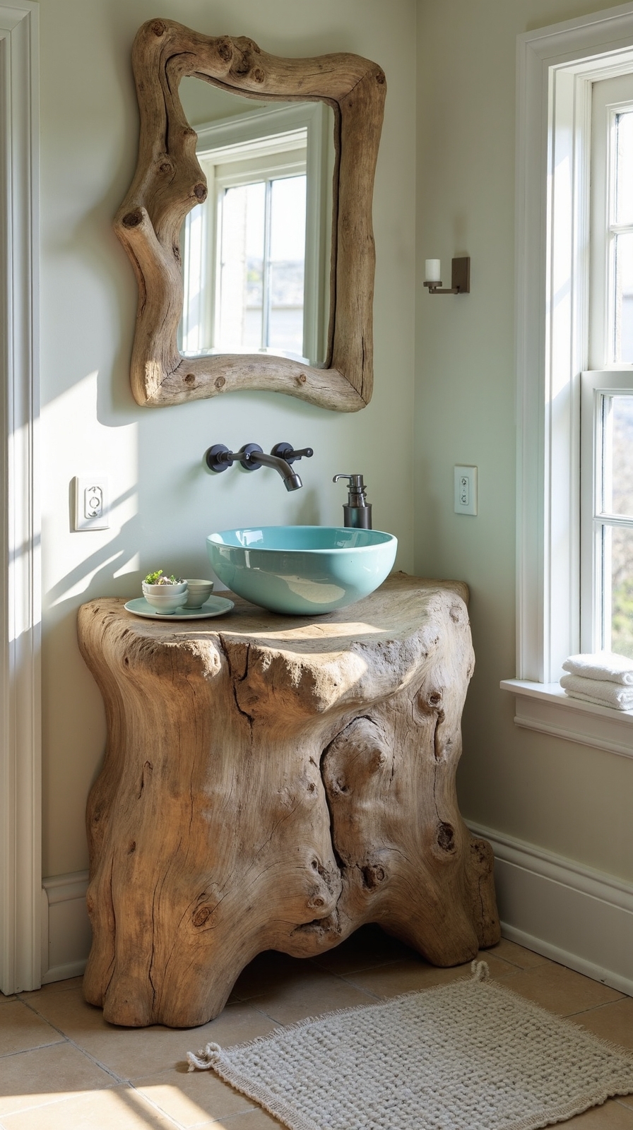 weathered driftwood coastal bathroom vanities