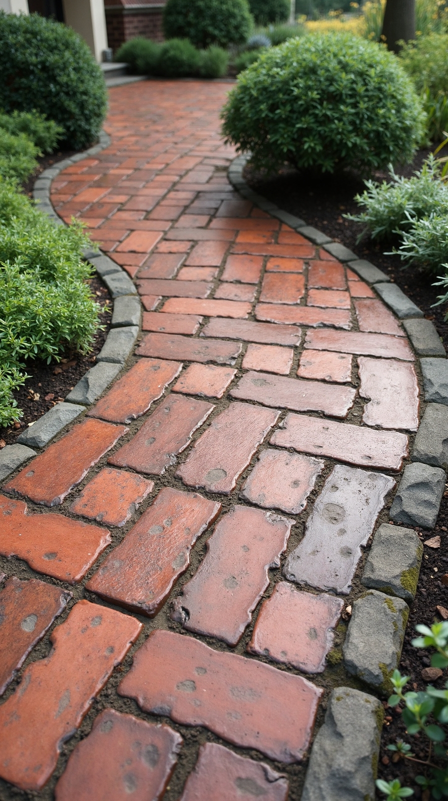 weathered herringbone sophisticated patio