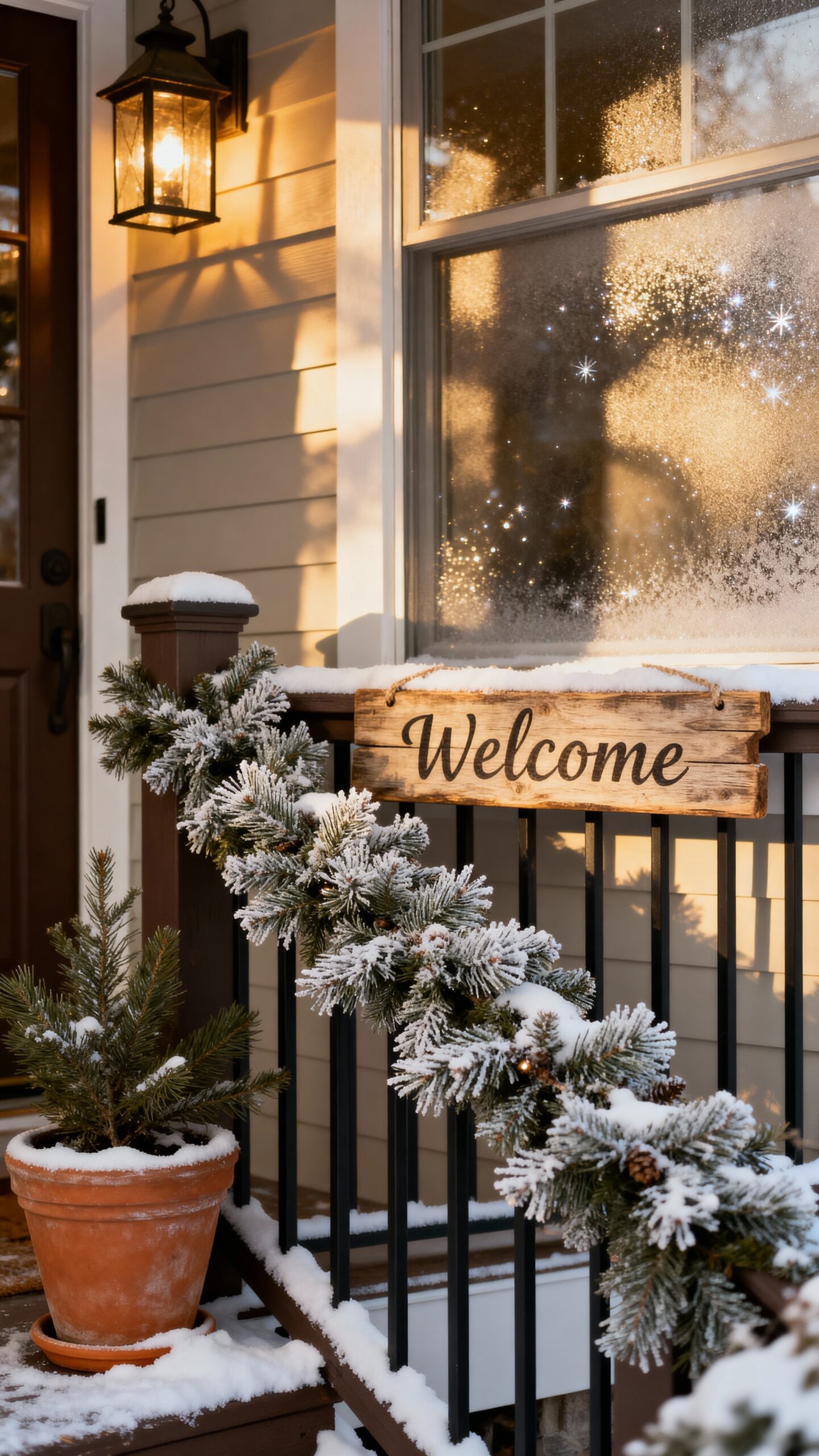 welcoming winter display creates impression