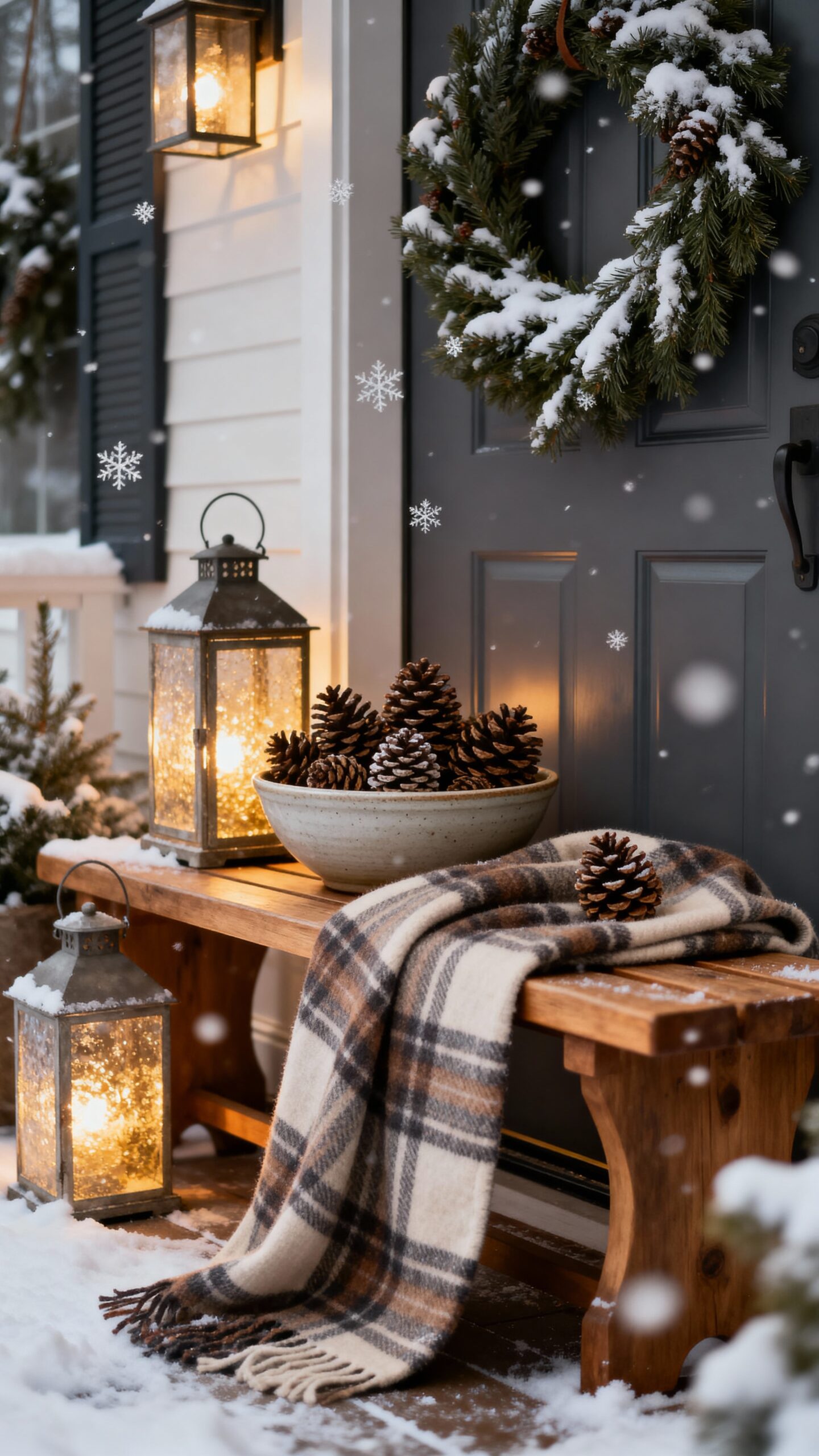 welcoming winter entryway decorations
