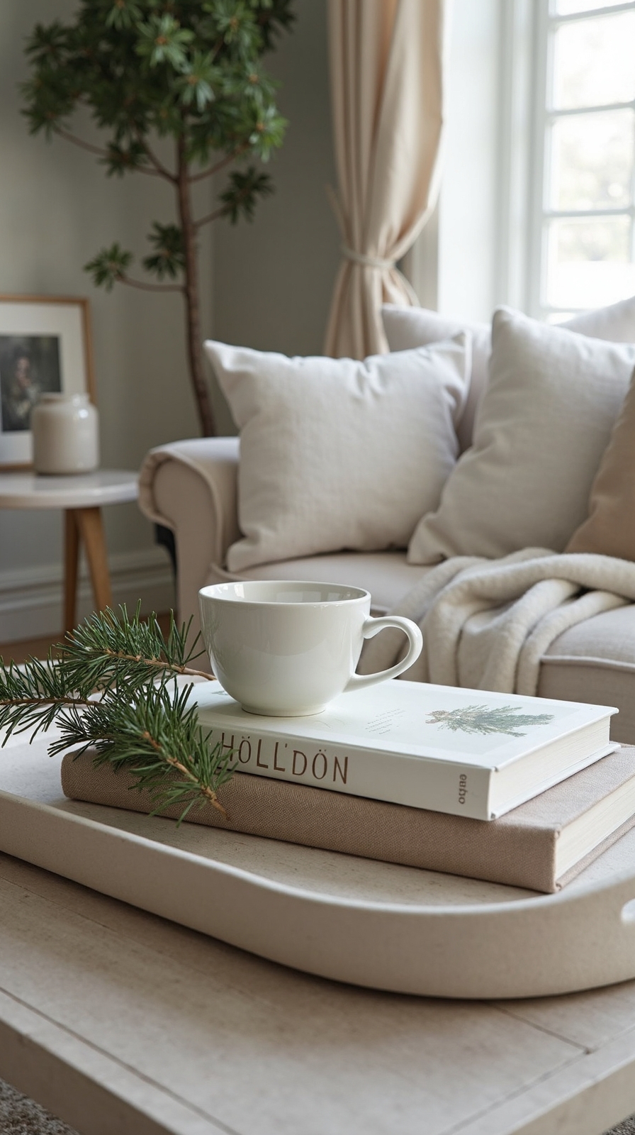 winter coffee table decor