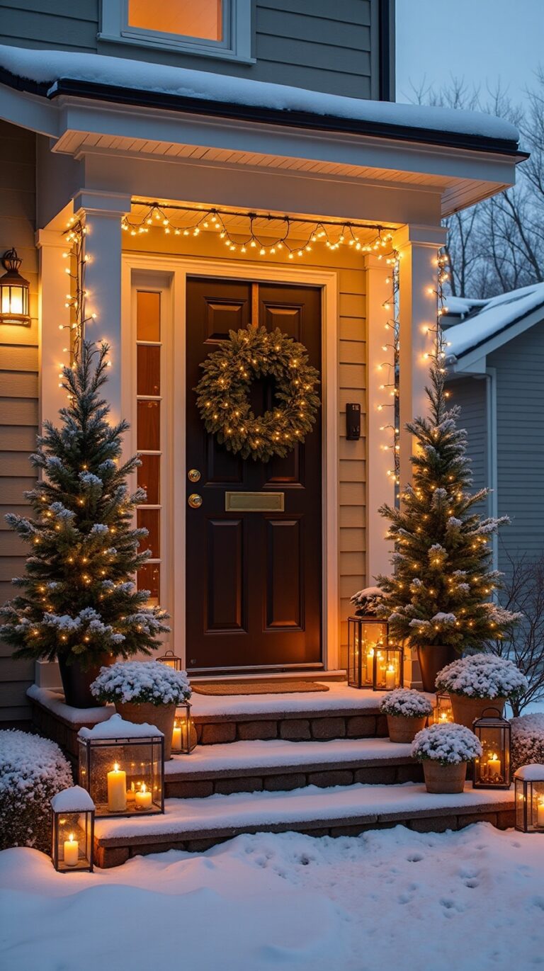 winter front porch decor