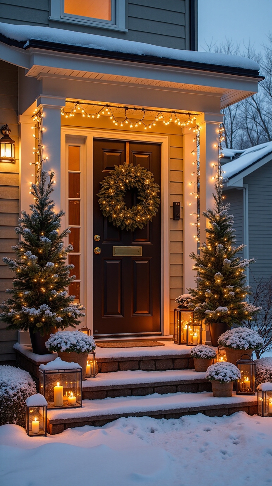 winter front porch decor