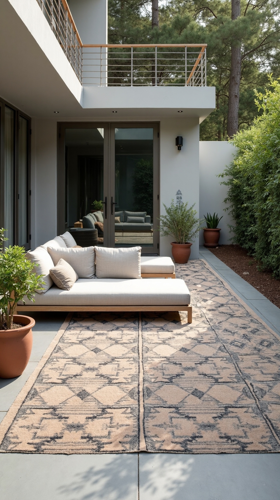 zonal outdoor rug layering transformations