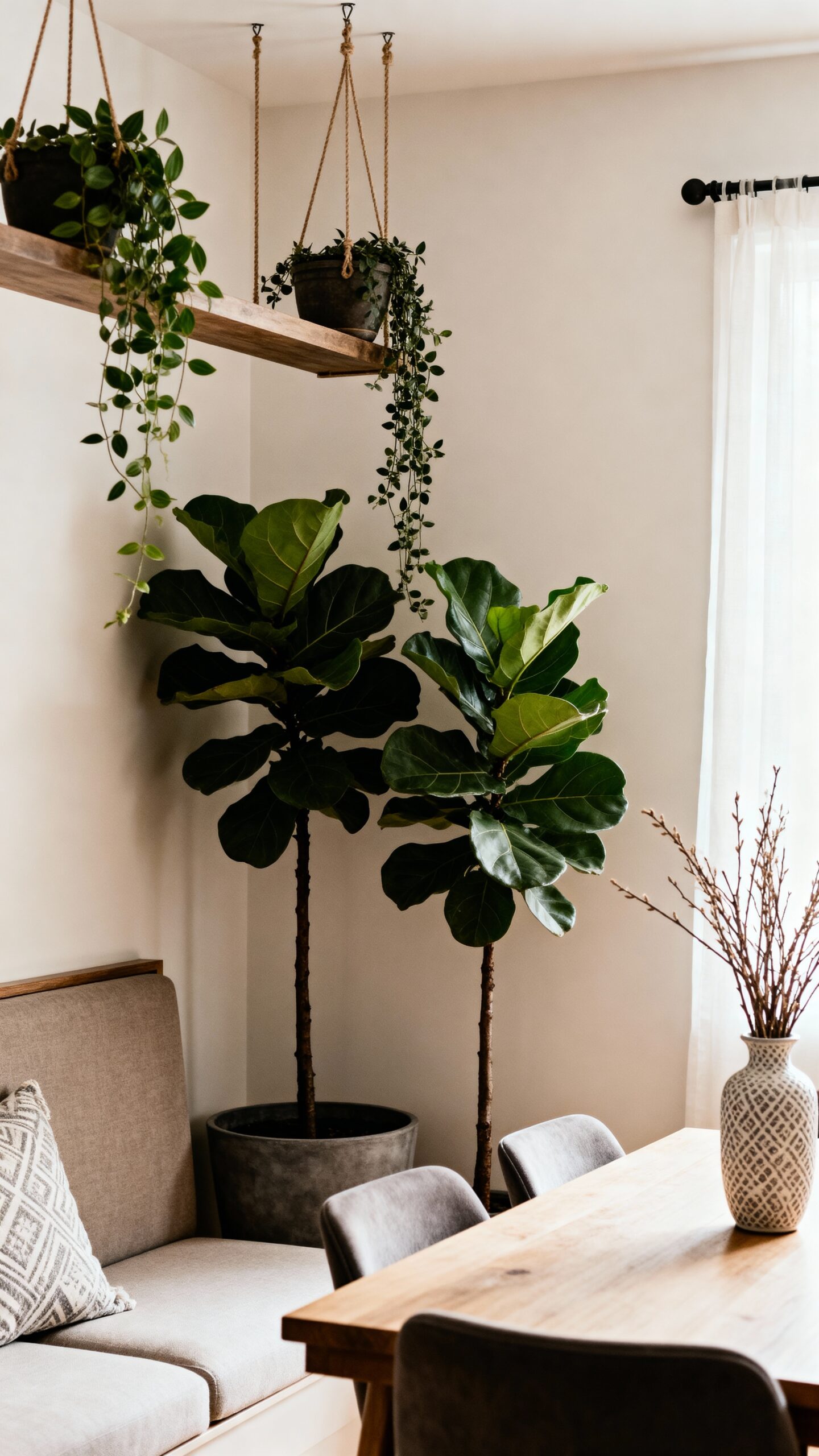 zoning with plants and decor