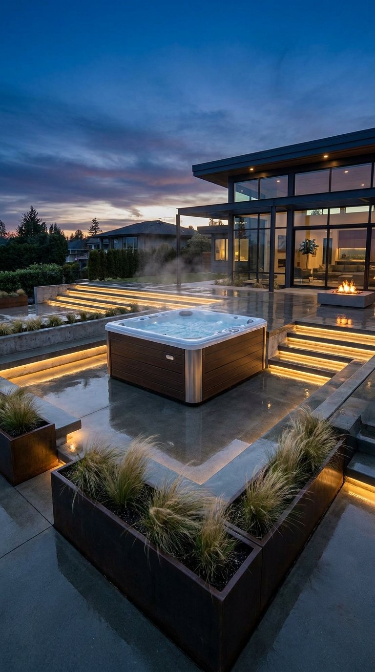 10 Relaxing Hot Tub Patio Ideas for Relaxing Retreats