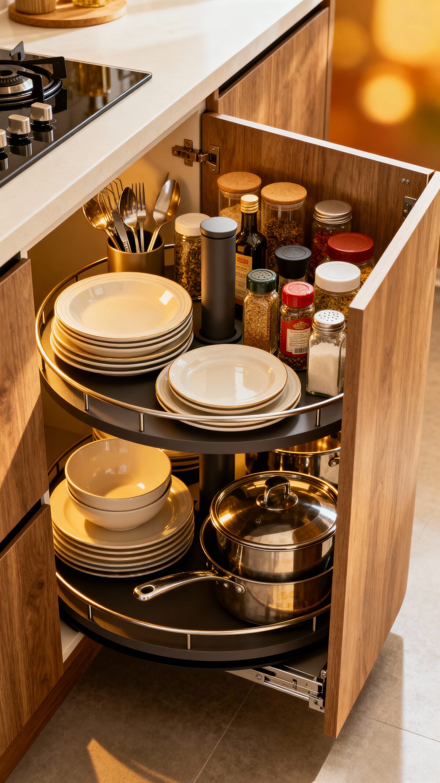 accessible corner cabinet storage solution