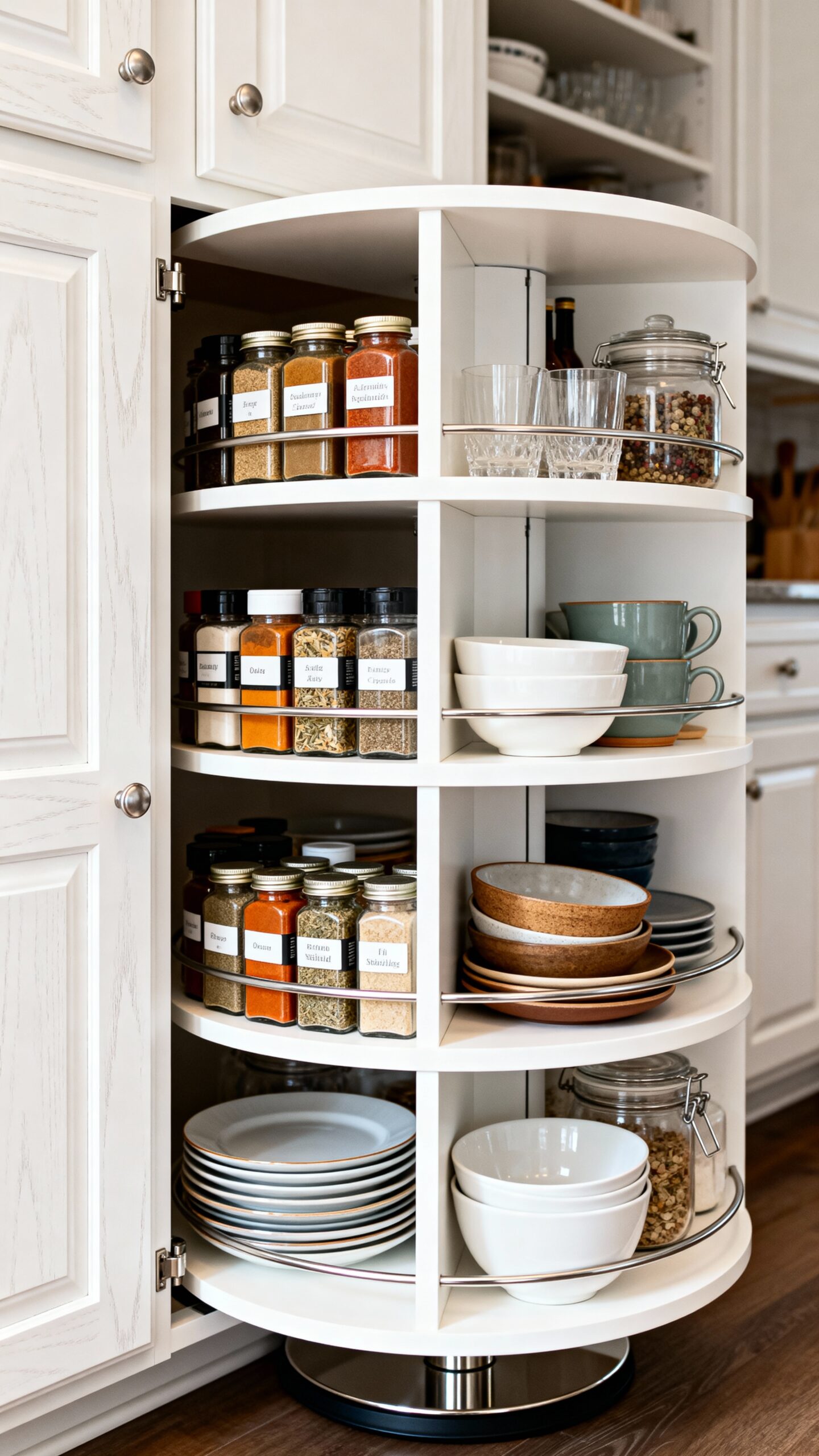 accessible corner cabinet storage solution