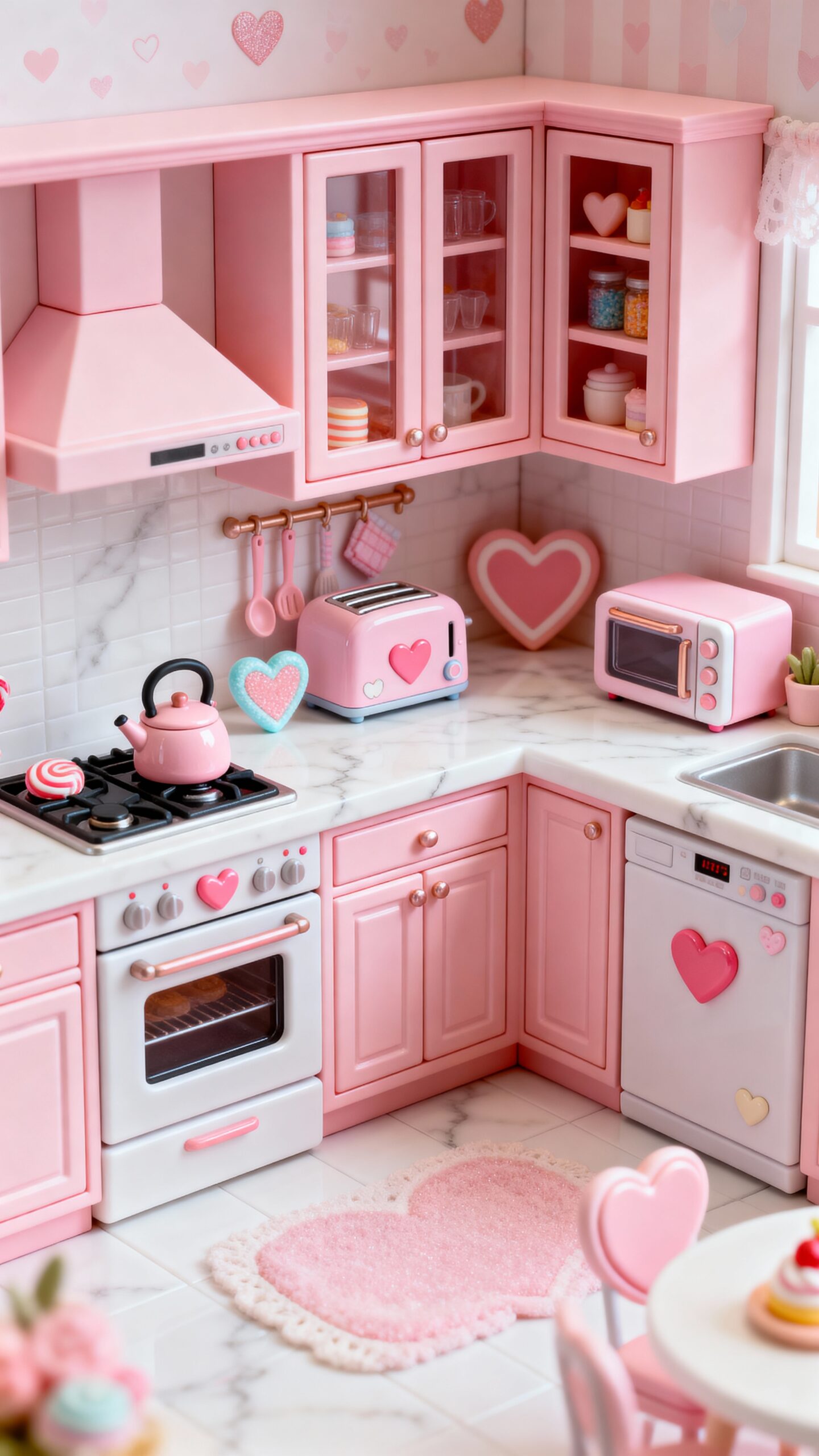 adorable feminine kawaii inspired functional kitchen
