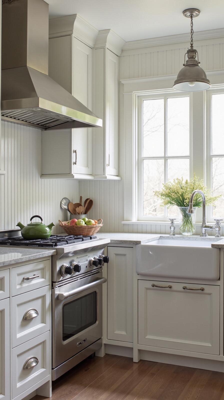 affordable cottage style kitchen wainscoting transformation