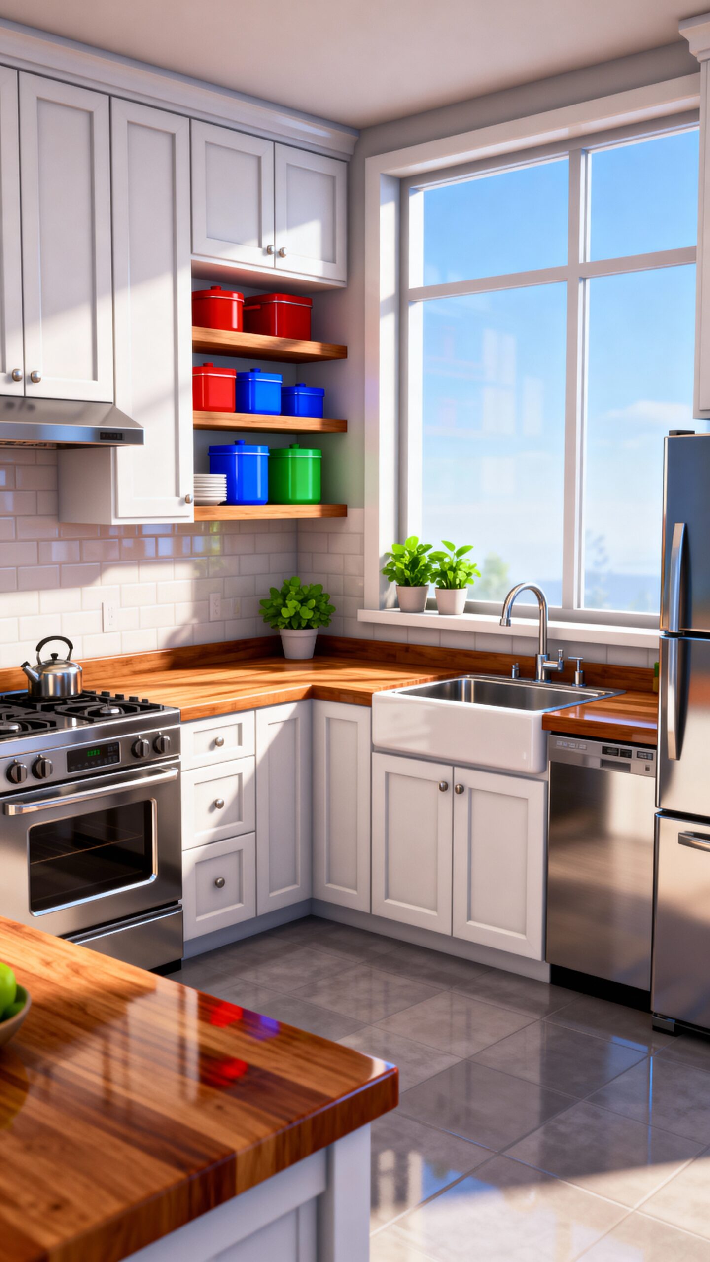 affordable functional colorful kitchen transformation