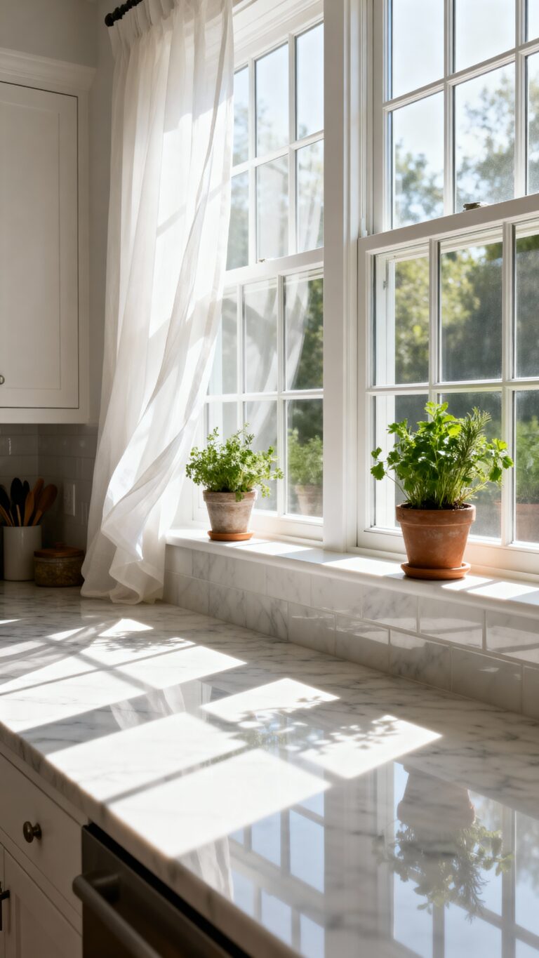 airy fresh kitchen window ideas