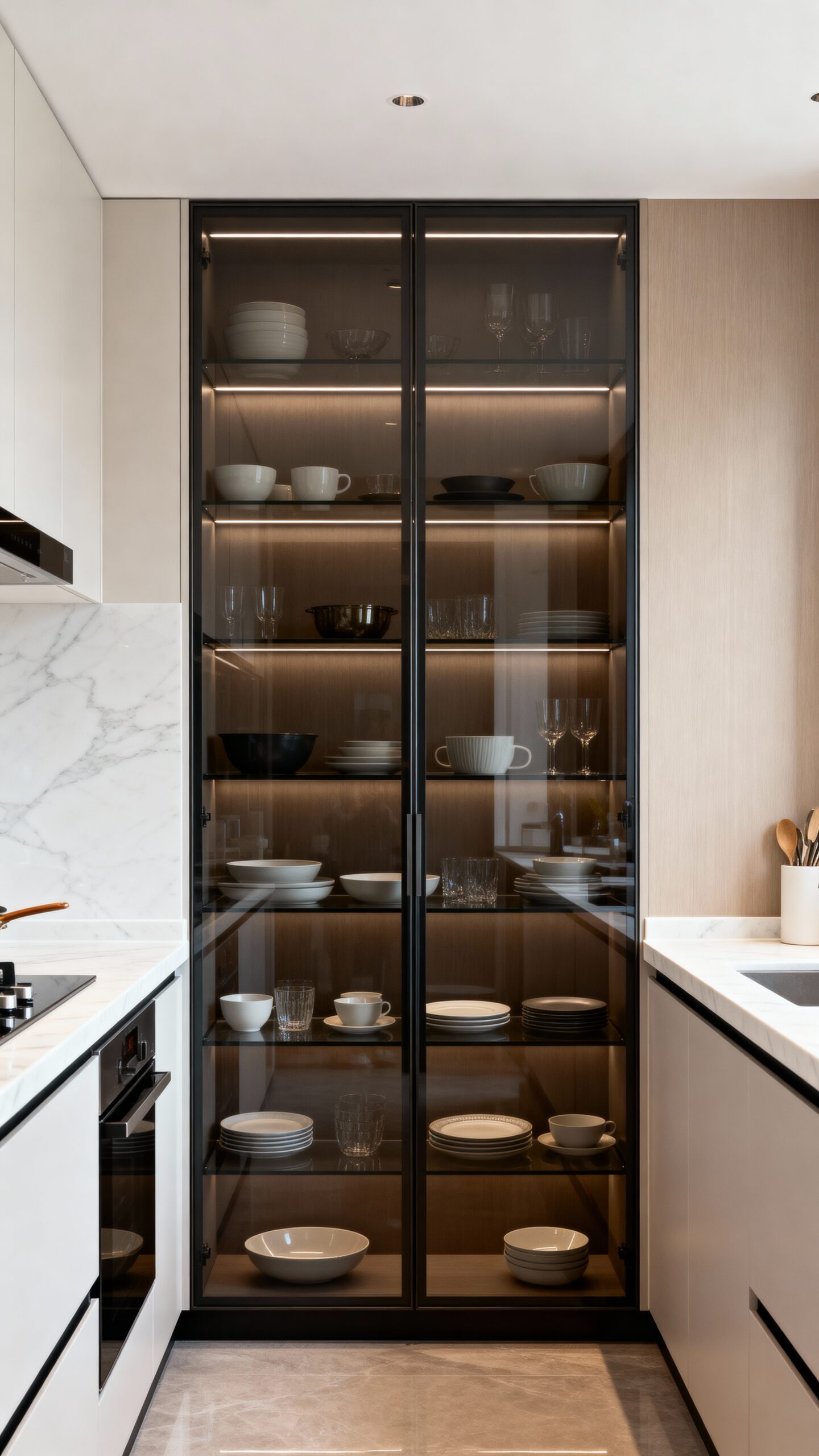 airy open expansive kitchen cabinets