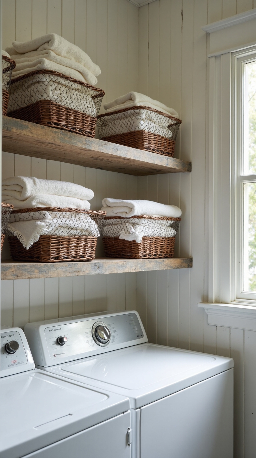airy rustic farmhouse storage solutions