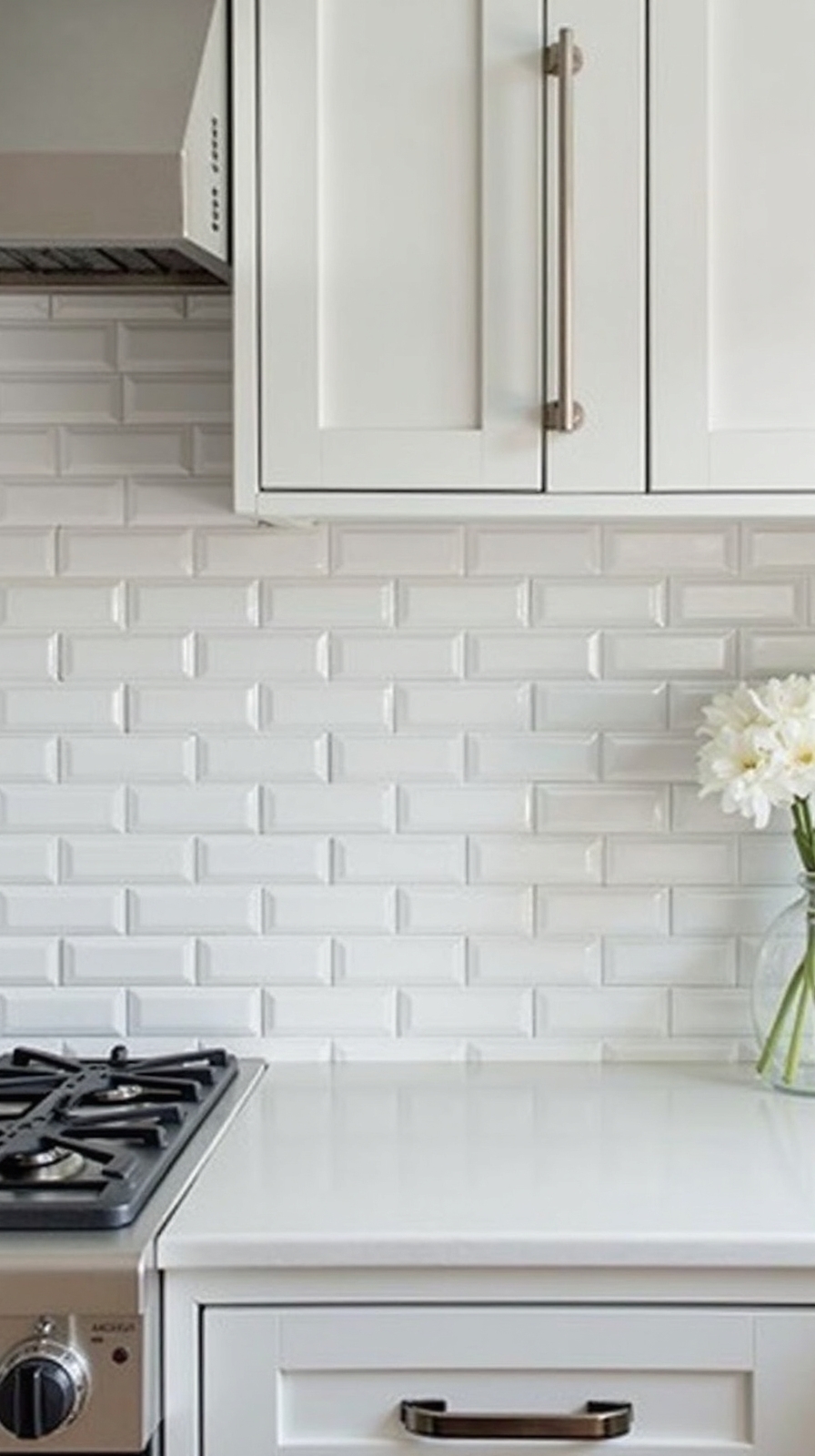 architectural mix subway tile backsplash