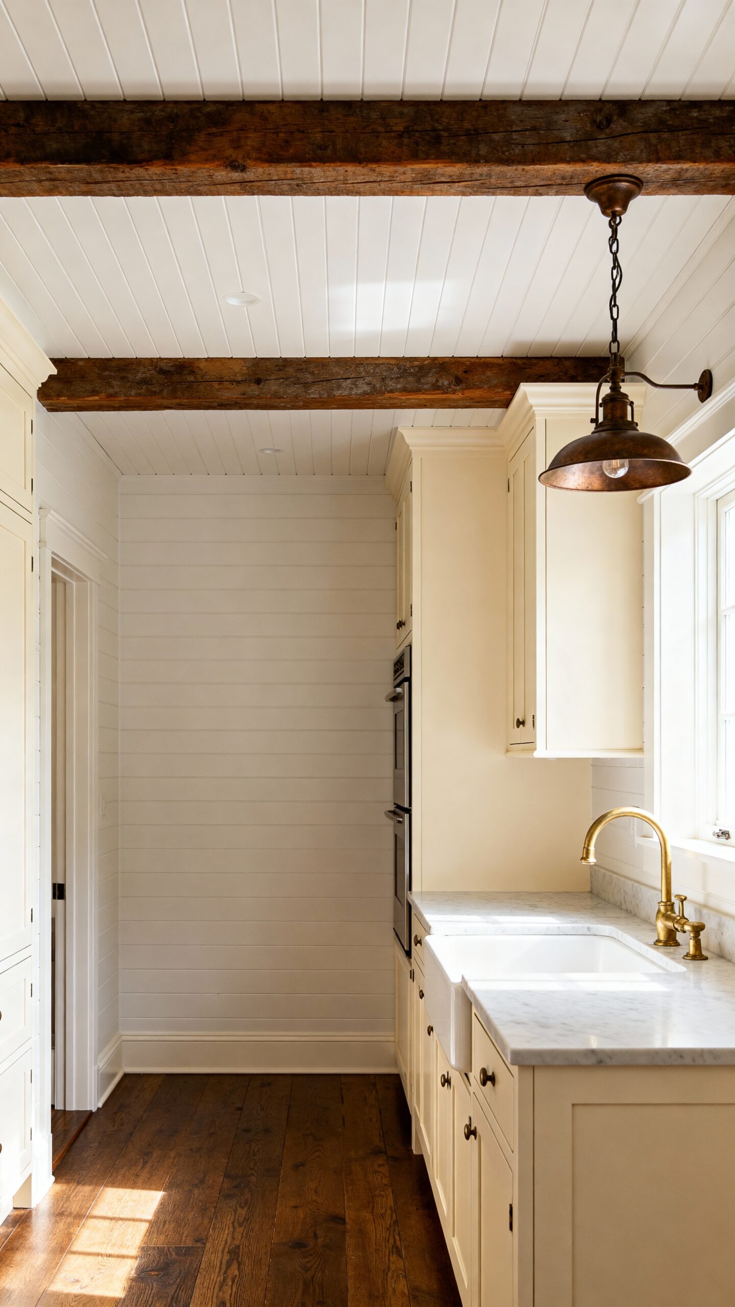 authentic farmhouse beadboard ceiling transformation
