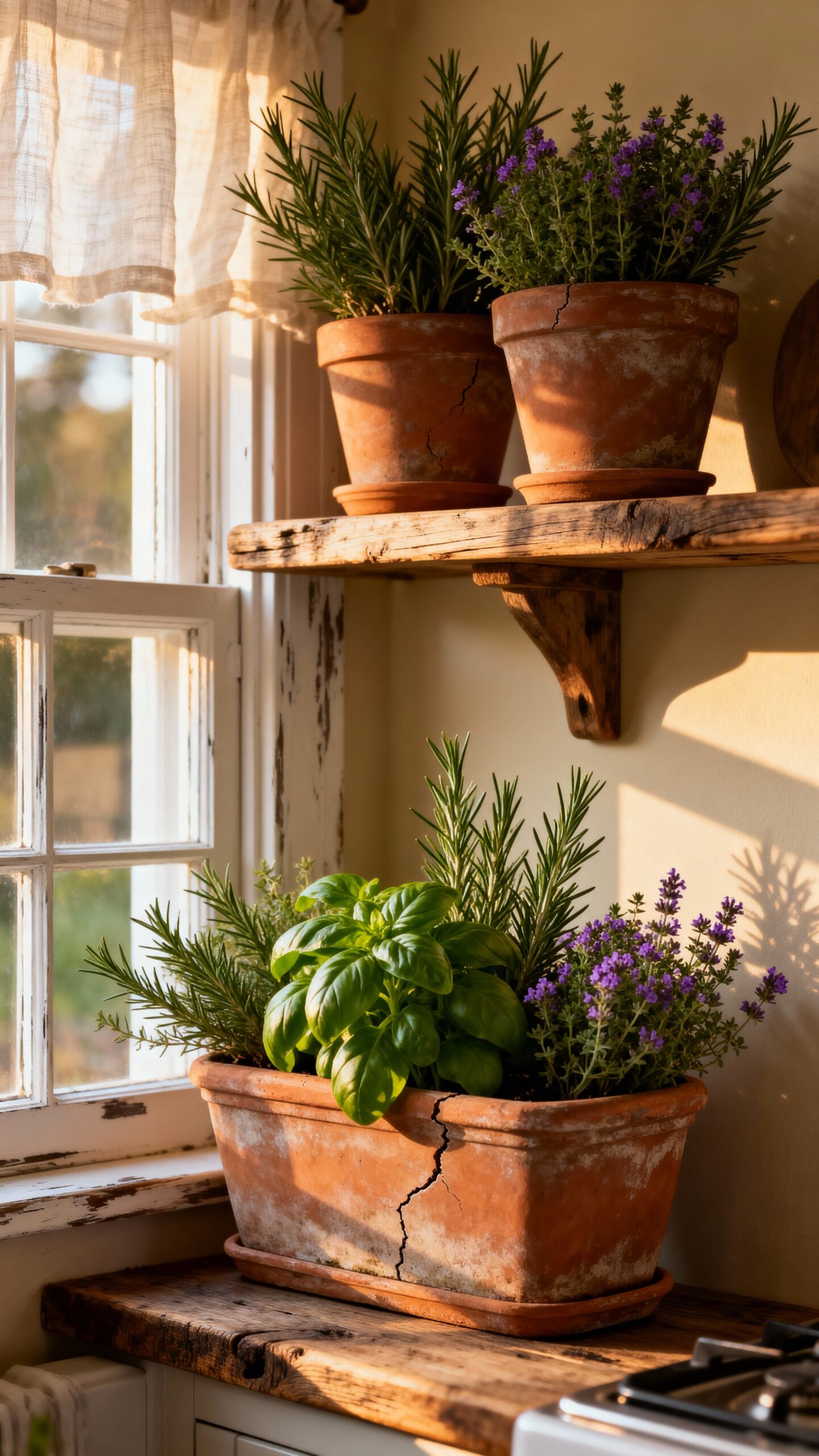 authentic farmhouse herb garden display