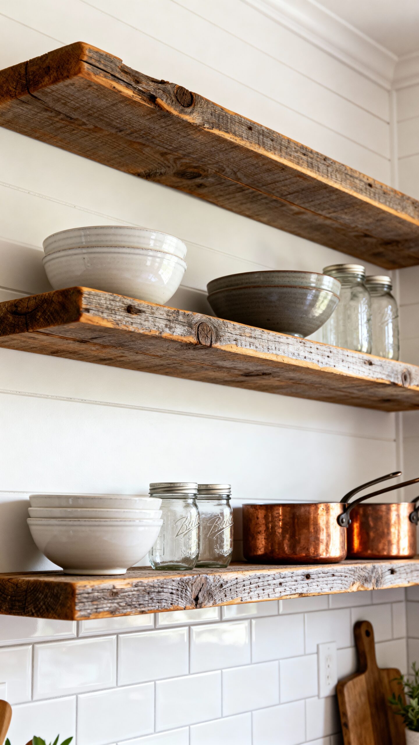 authentic rustic reclaimed barn wood shelves