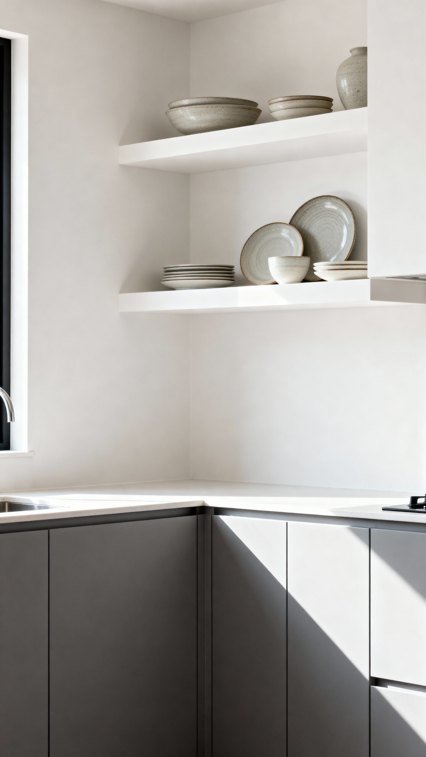 balanced open and closed storage