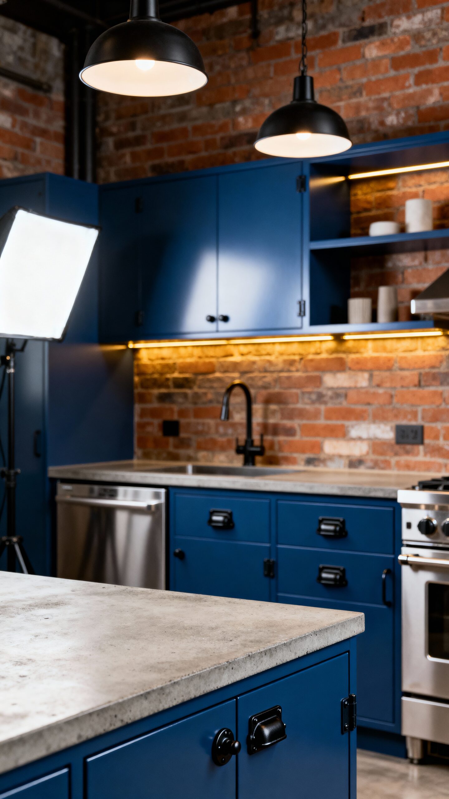 bold industrial kitchen design