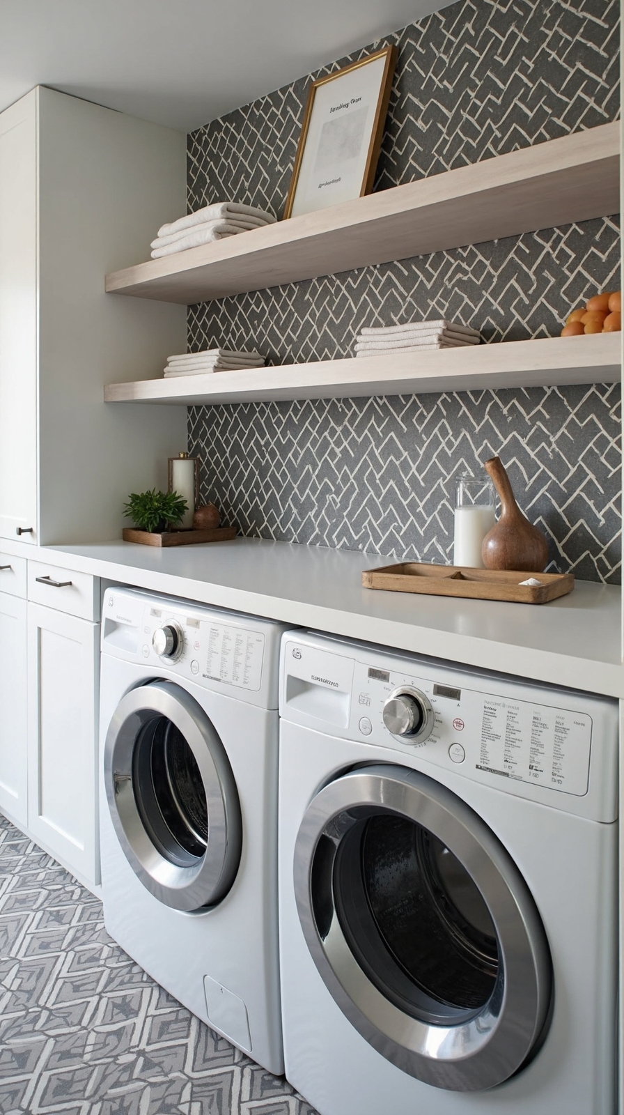 bold laundry room tiles