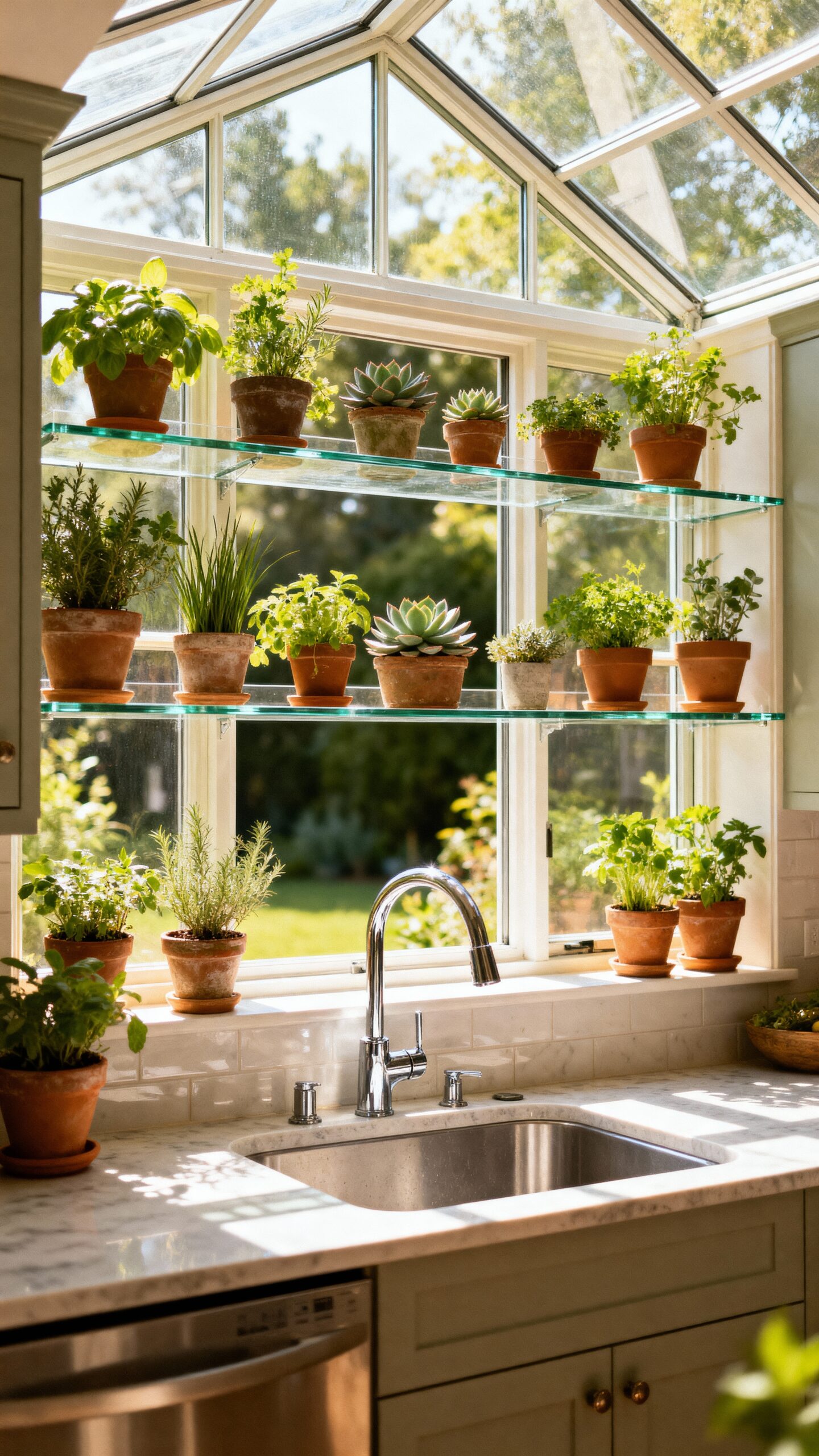 botanical garden kitchen window display