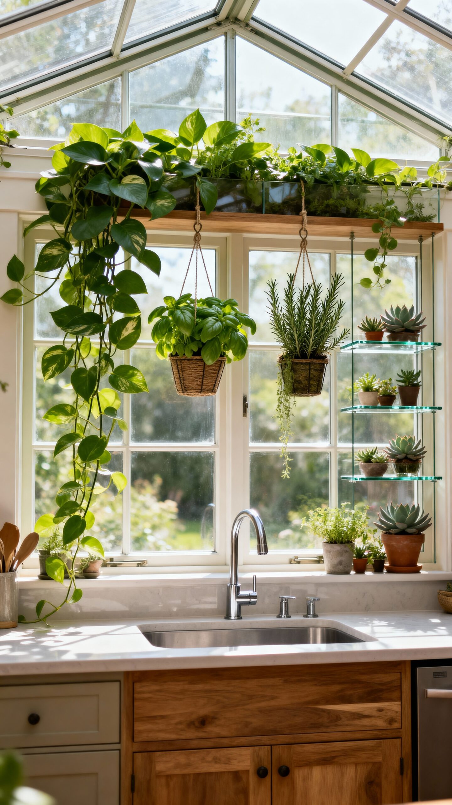 botanical kitchen greenhouse window sanctuary