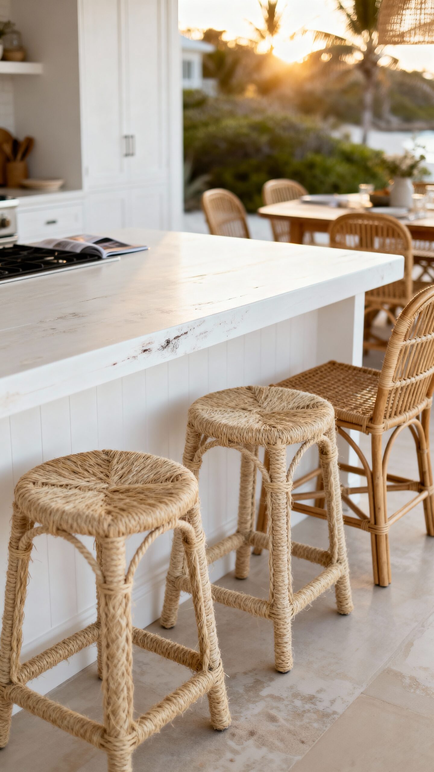 breezy coastal kitchen seating comfort