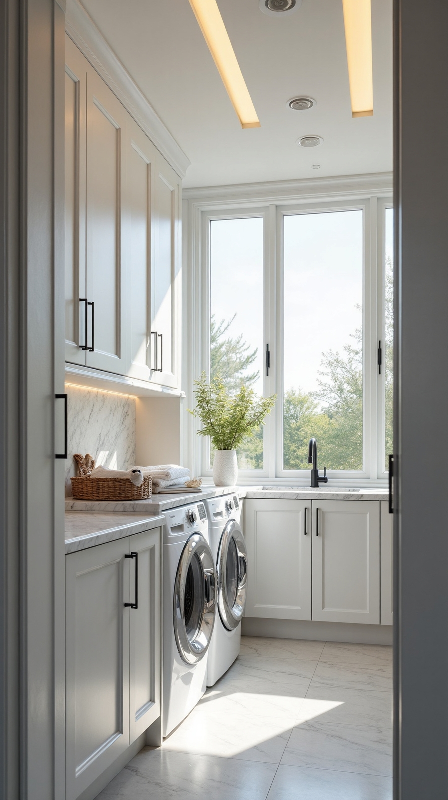 bright efficient maximized laundry lighting