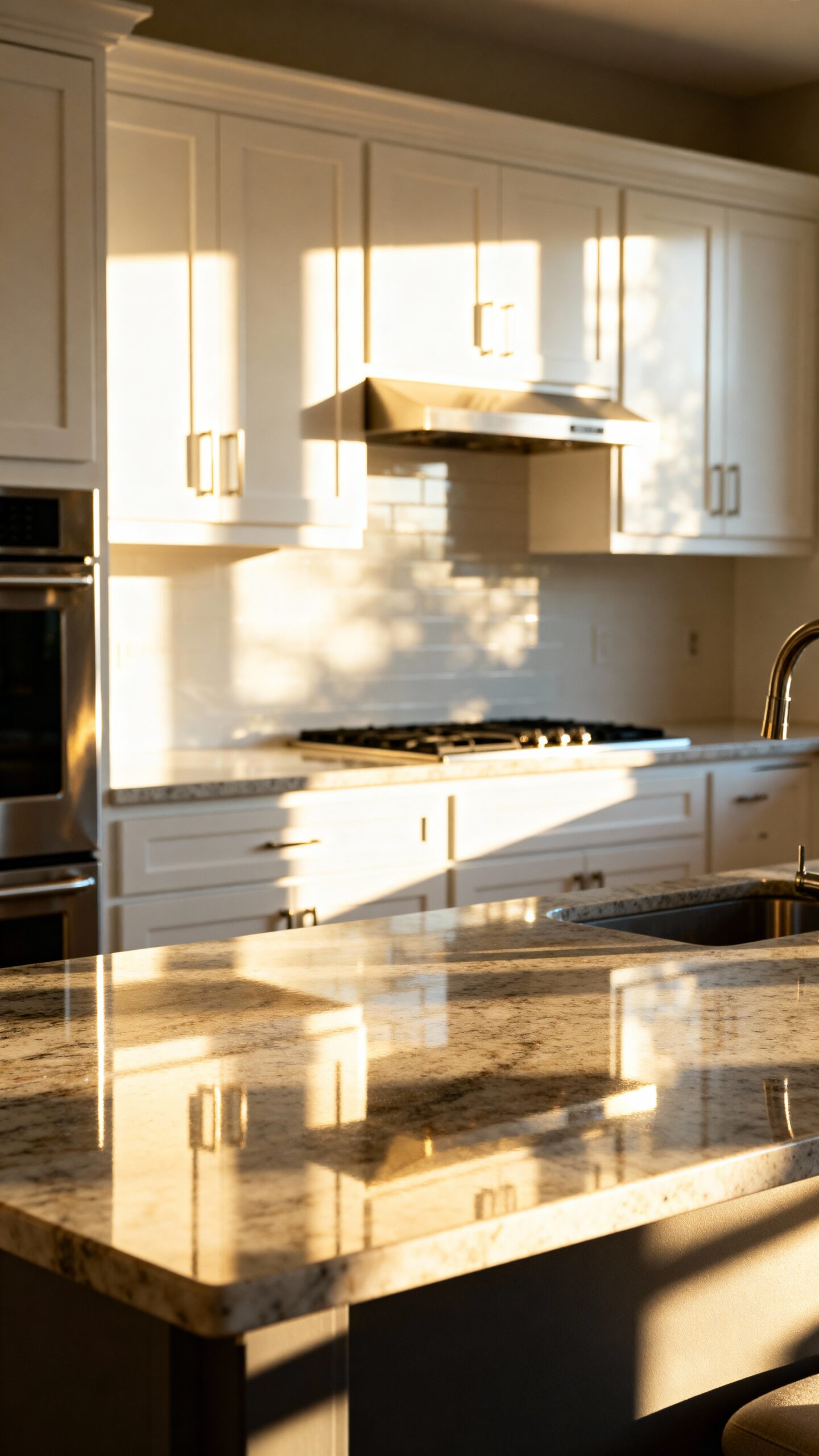 bright spacious light reflecting kitchen cabinets