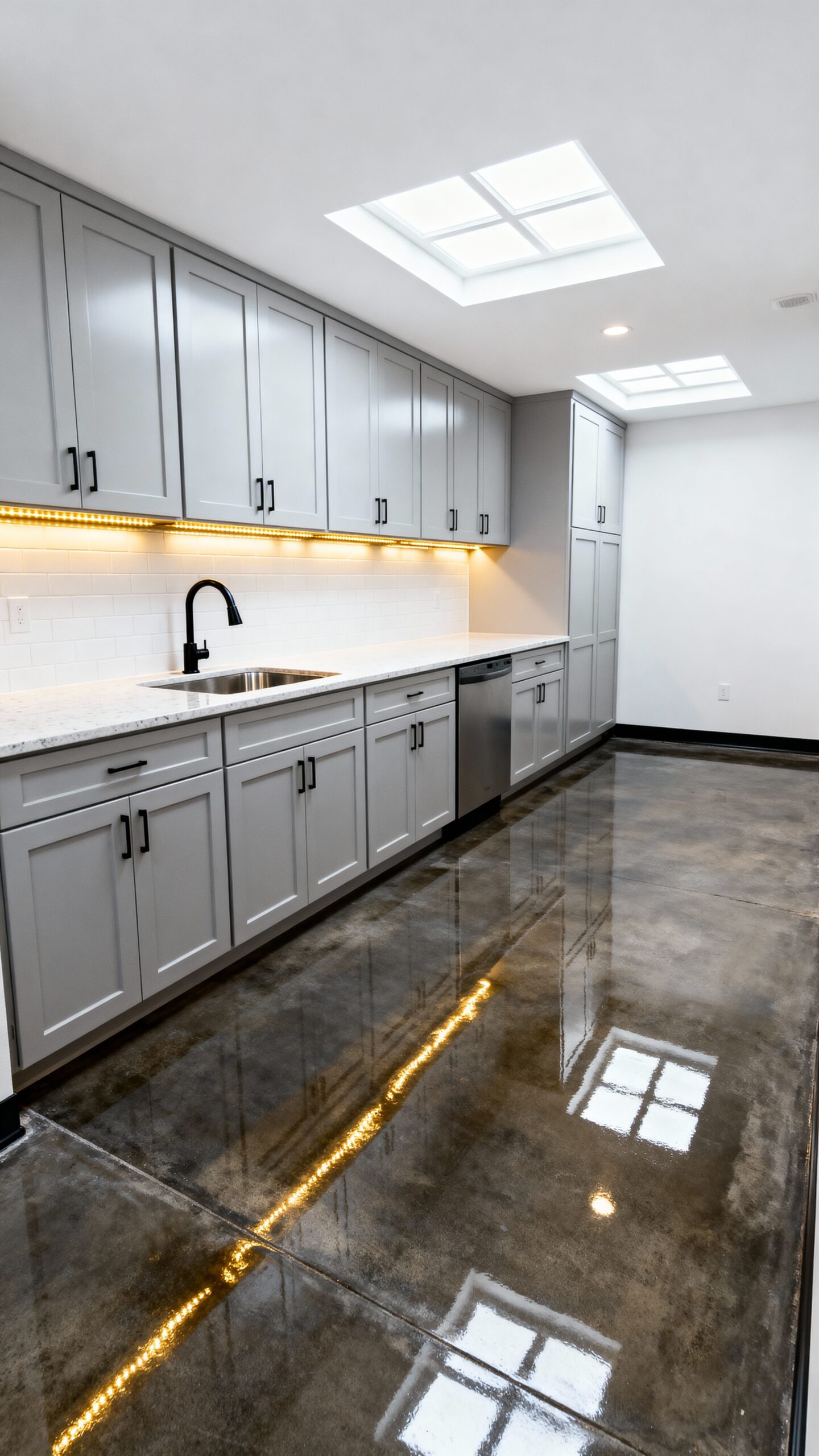 brighten basement kitchen with light paint