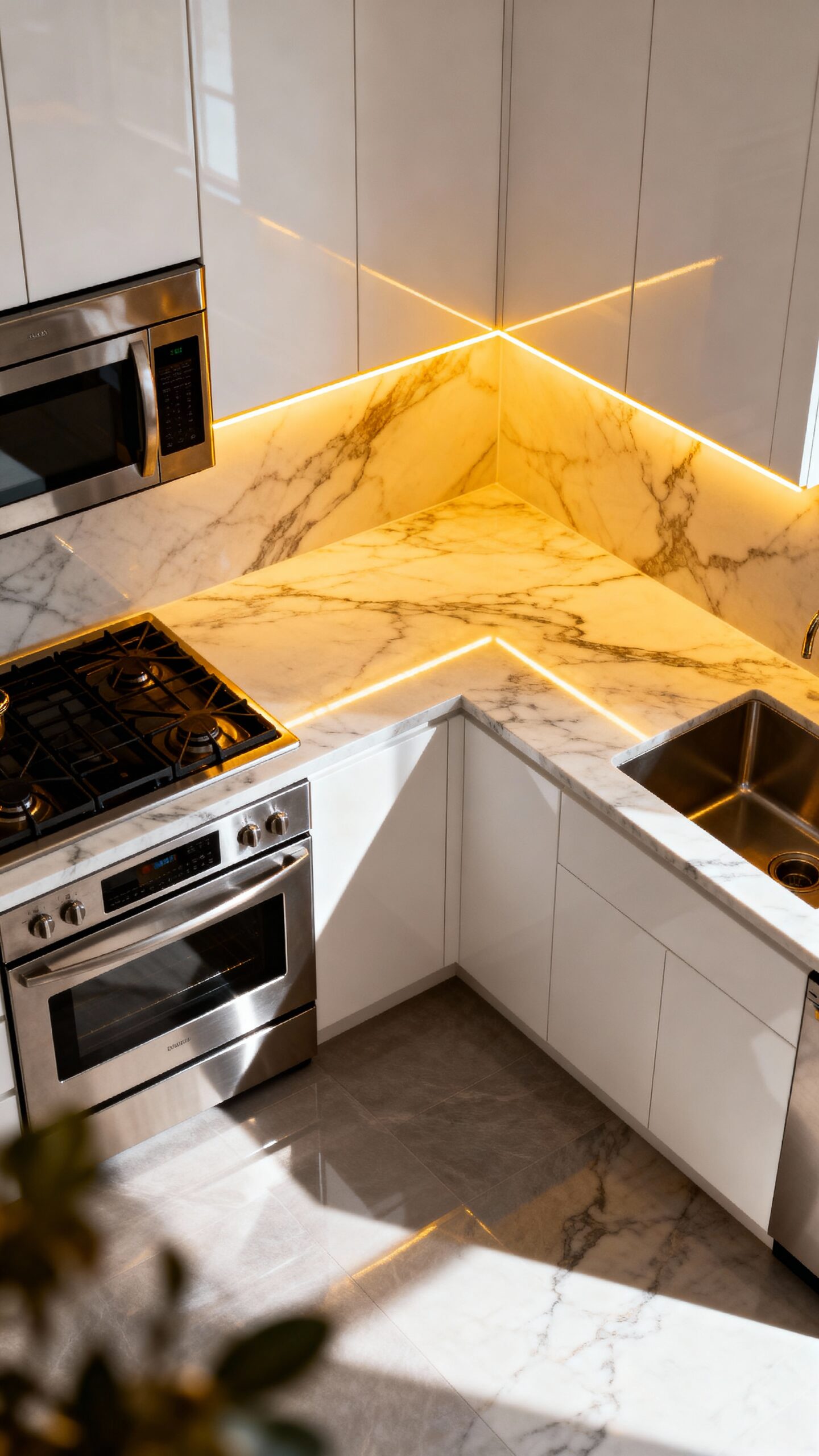 brighten work areas with under cabinet lighting
